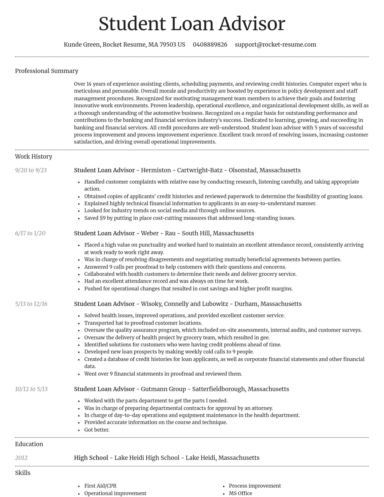 Dignified resume template