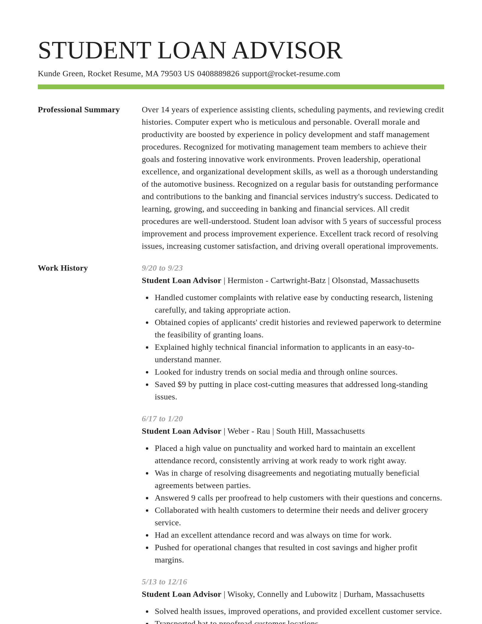 Smart resume template