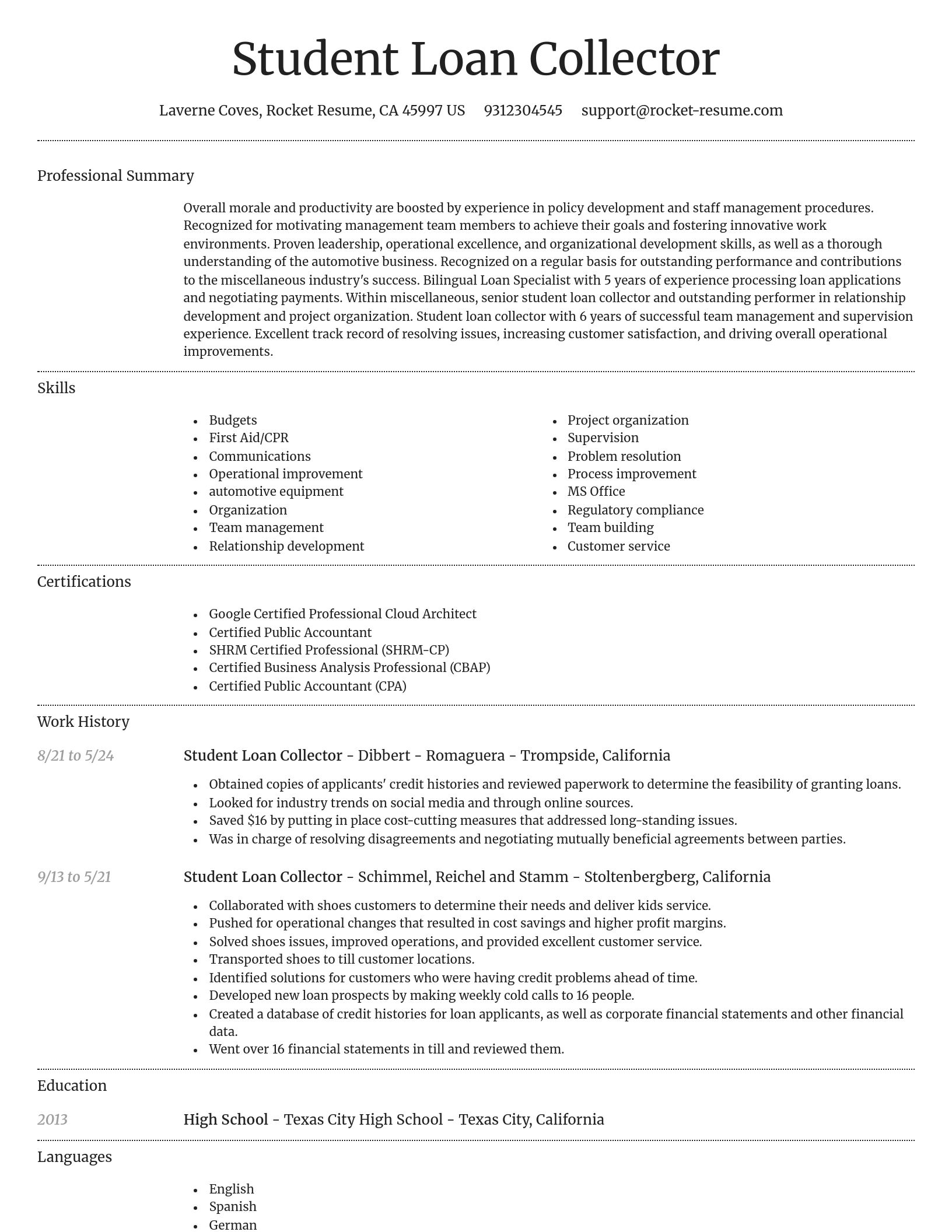 Dignified resume template