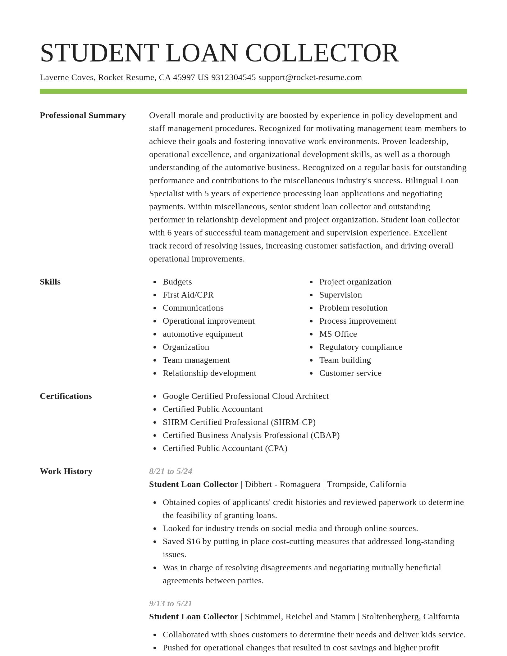 Smart resume template