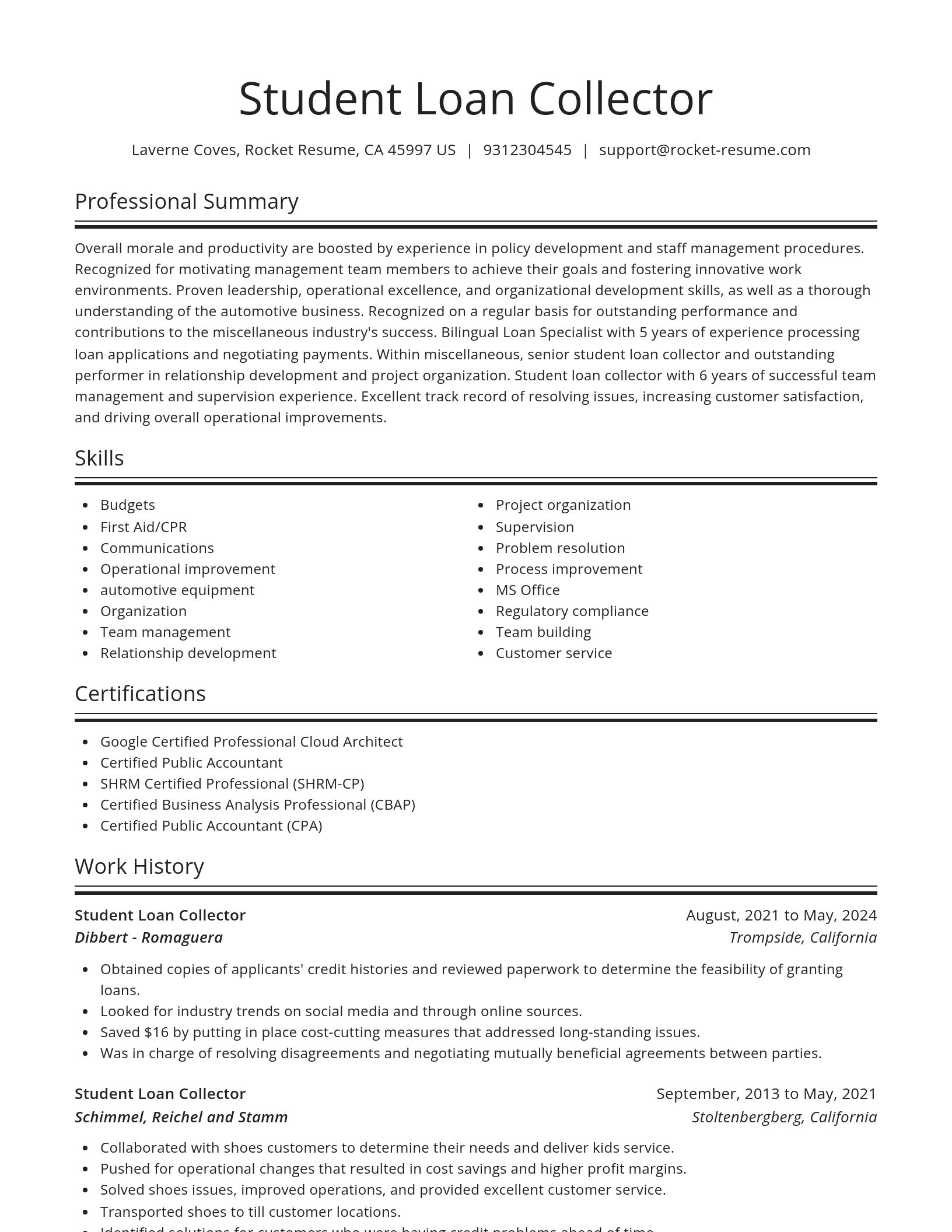 Spotlight resume template