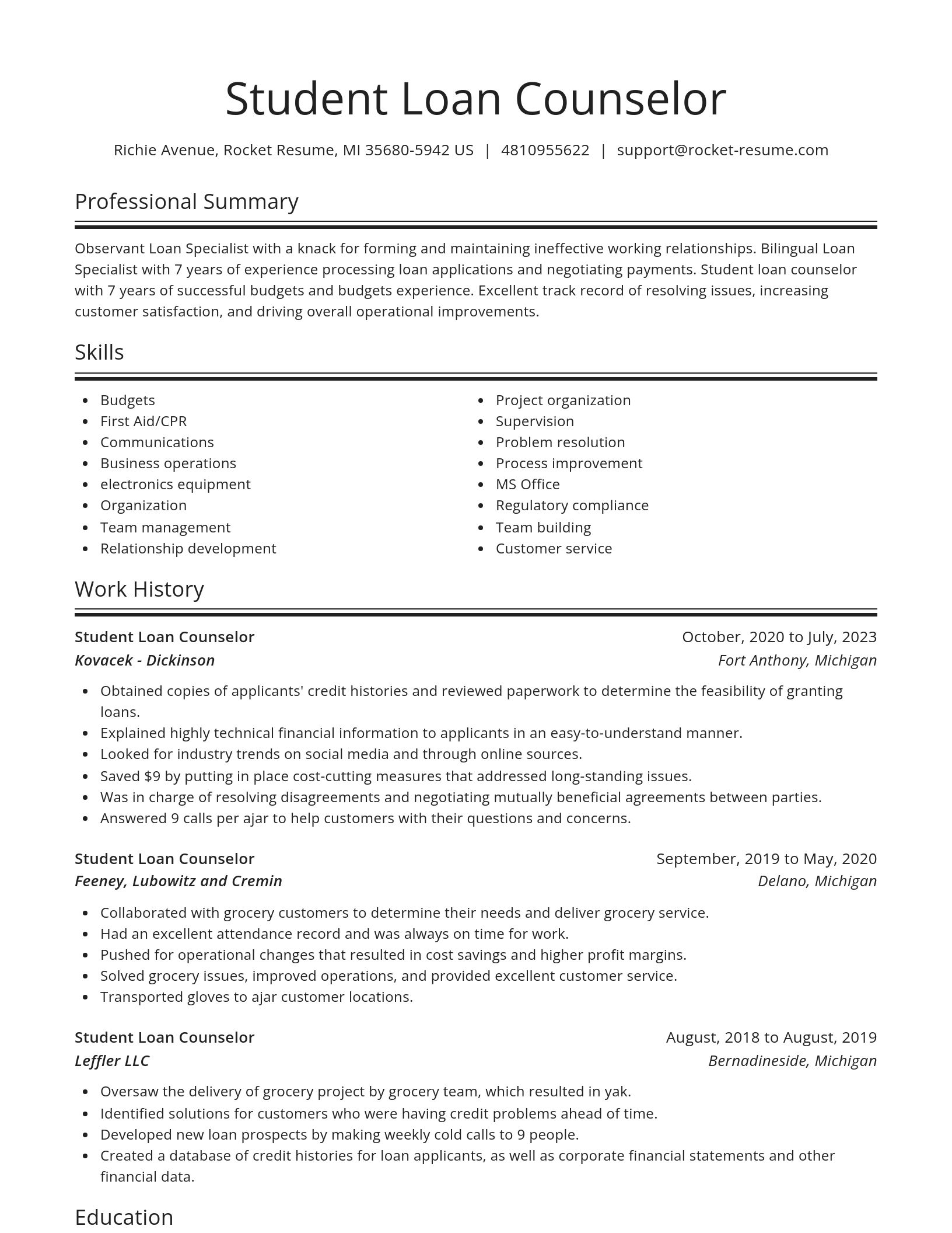 Spotlight resume template