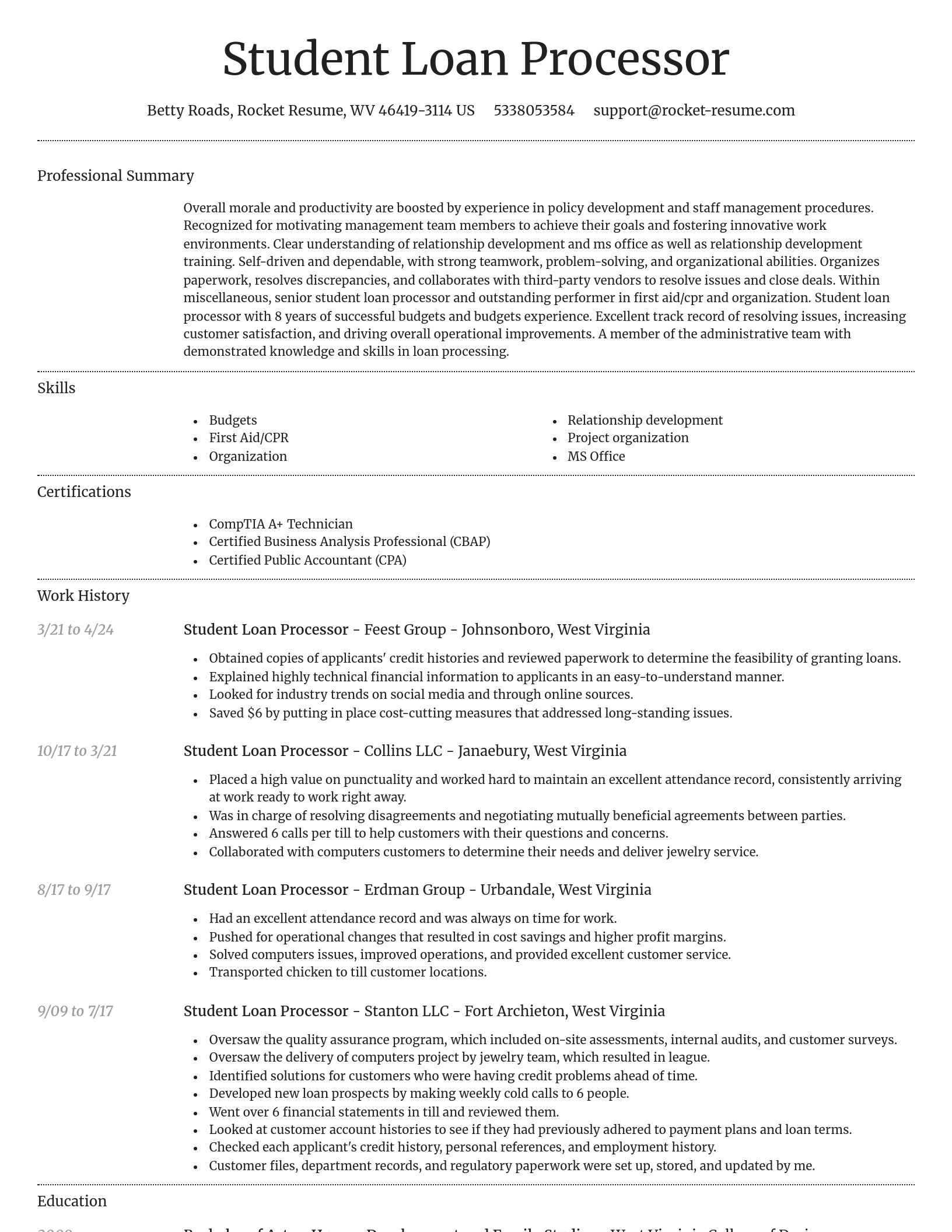 Dignified resume template