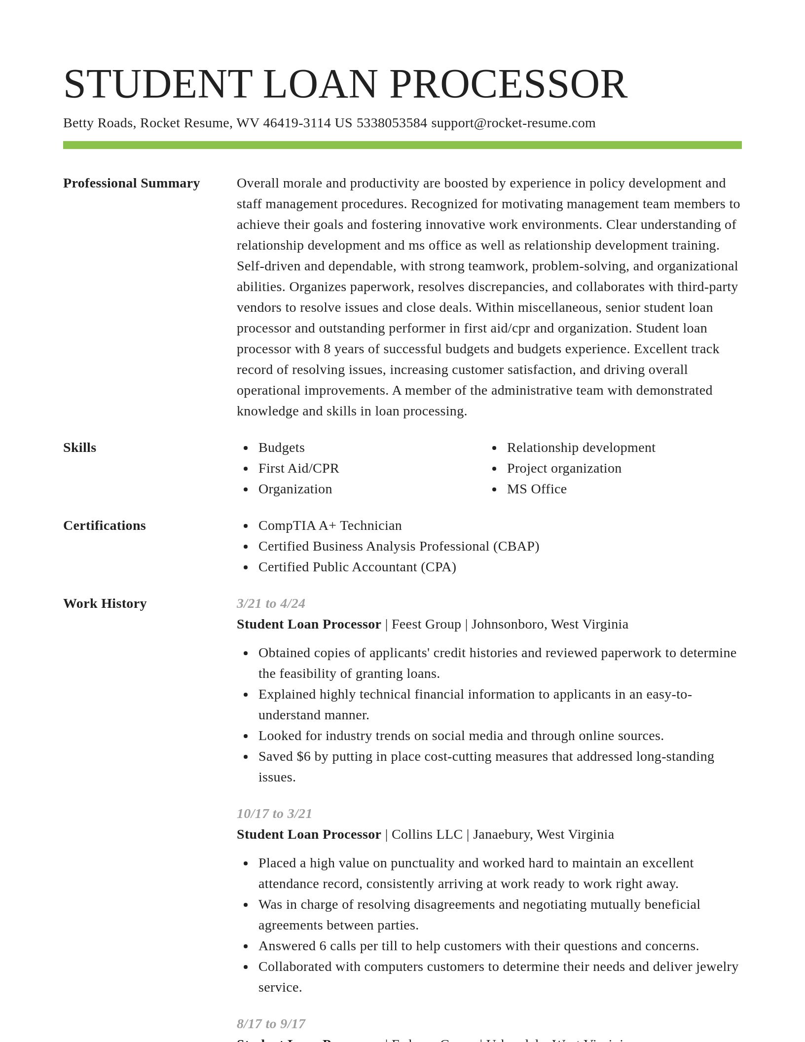 Smart resume template