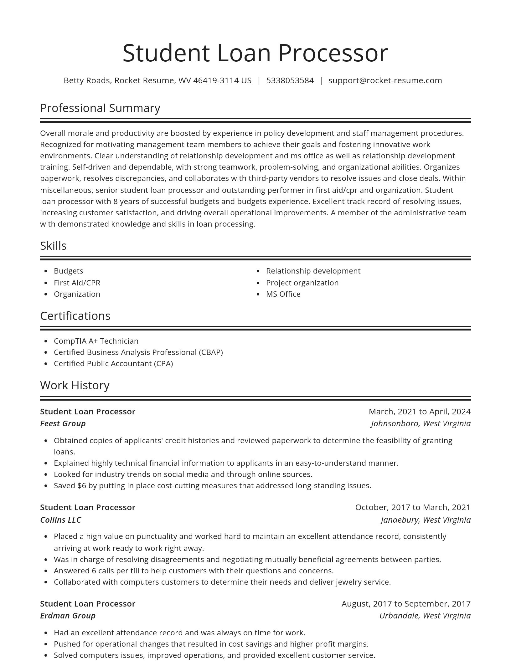 Spotlight resume template
