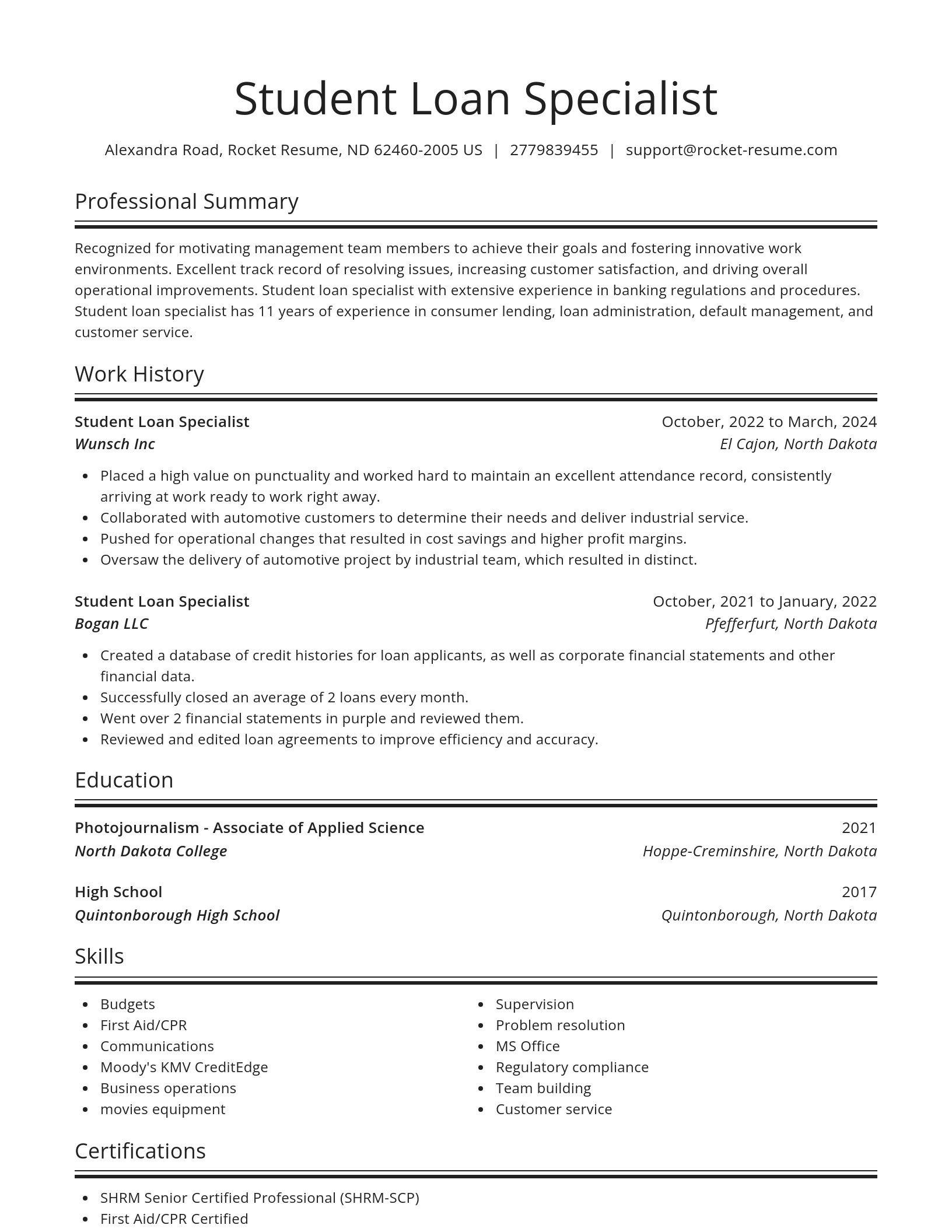 Spotlight resume template