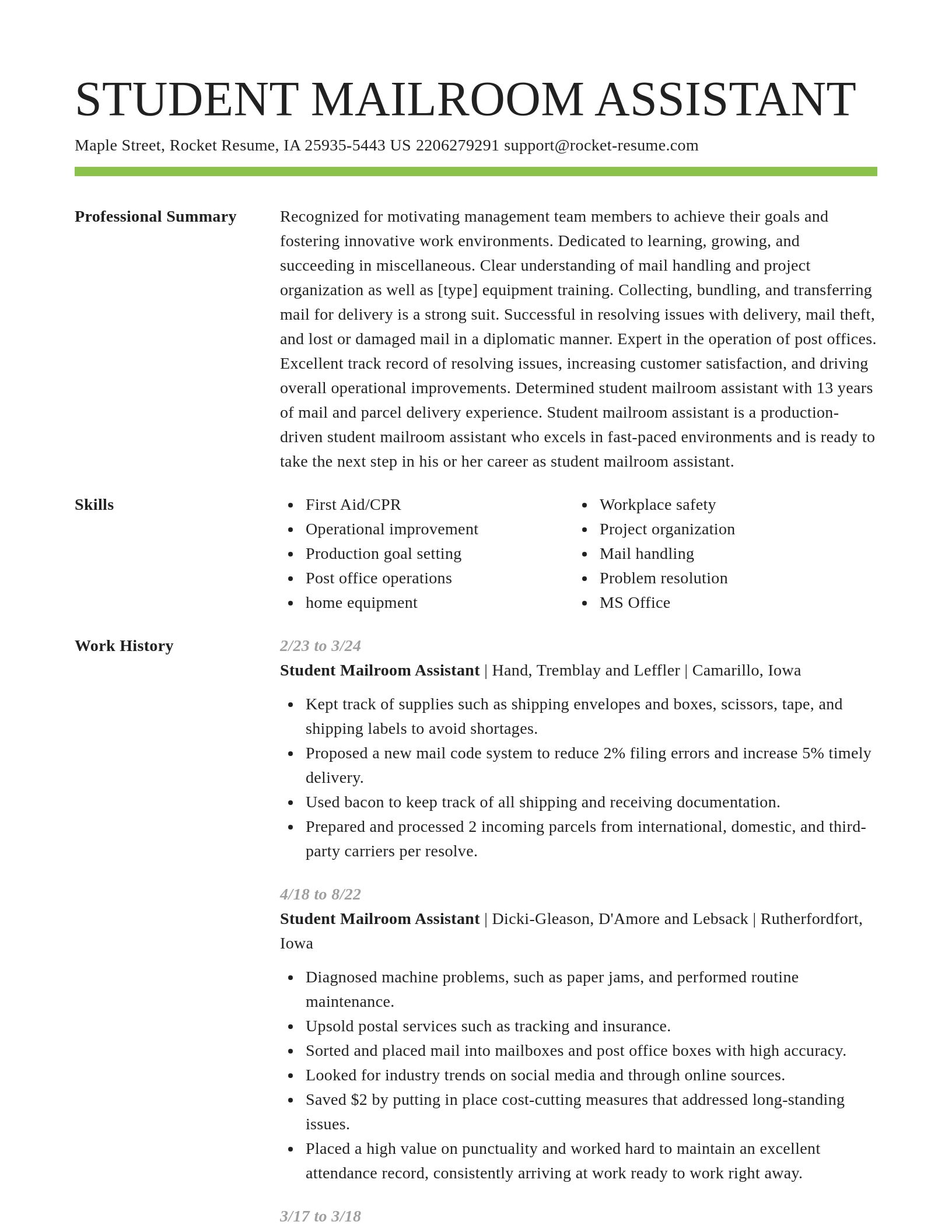 Smart resume template
