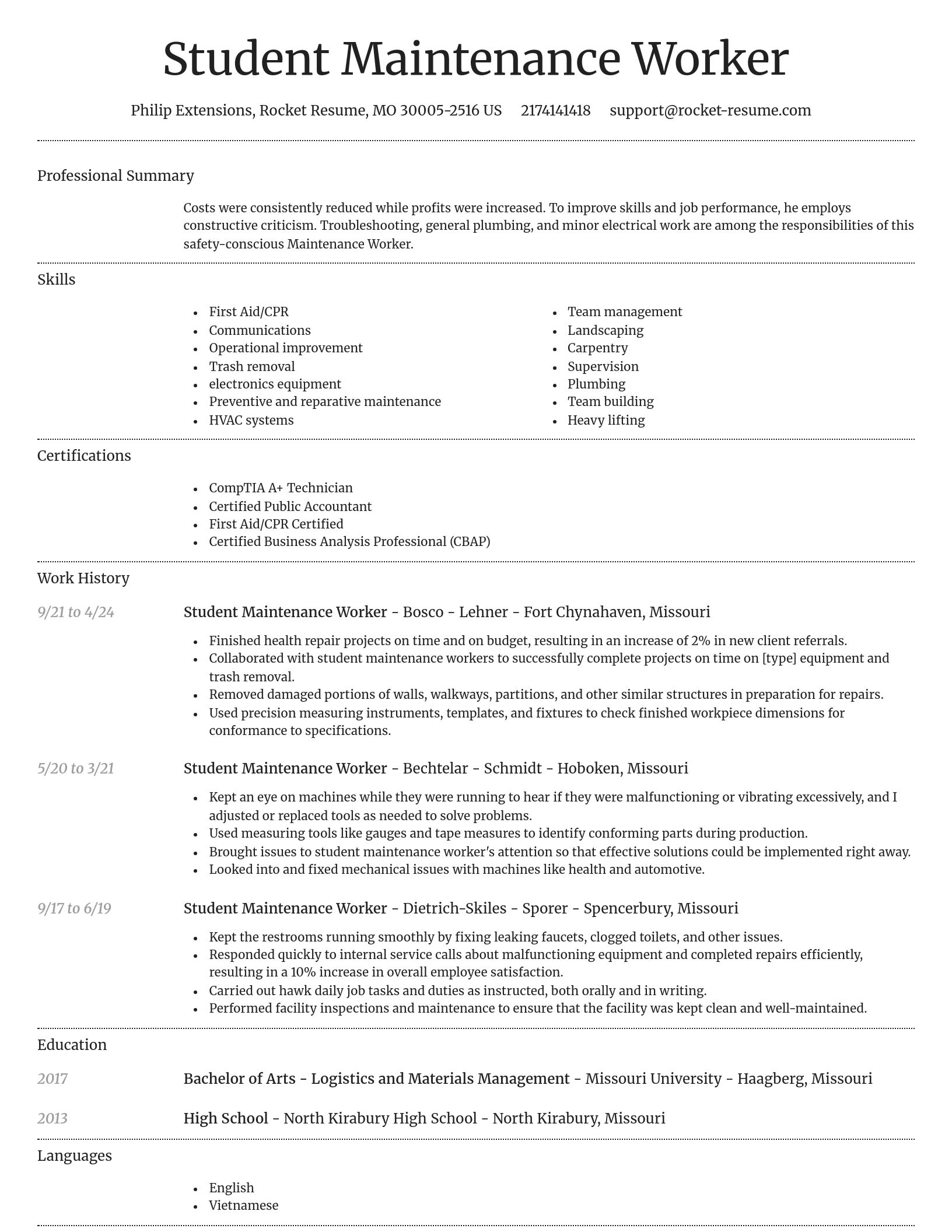 Dignified resume template