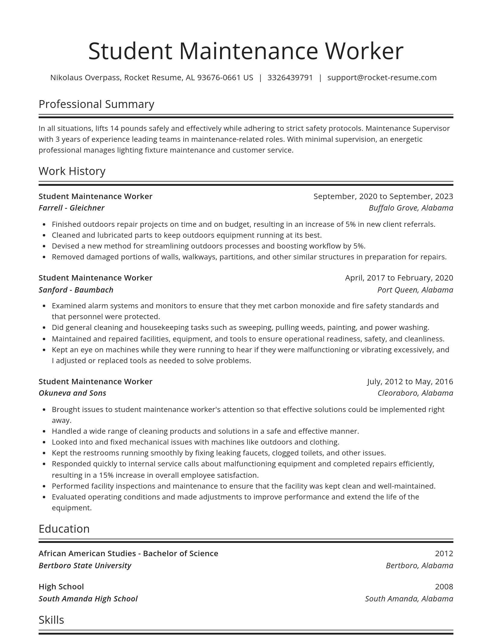 Spotlight resume template
