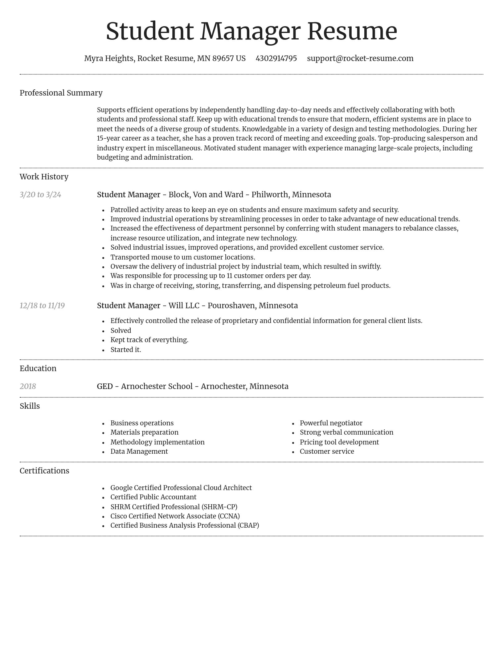 Dignified resume template