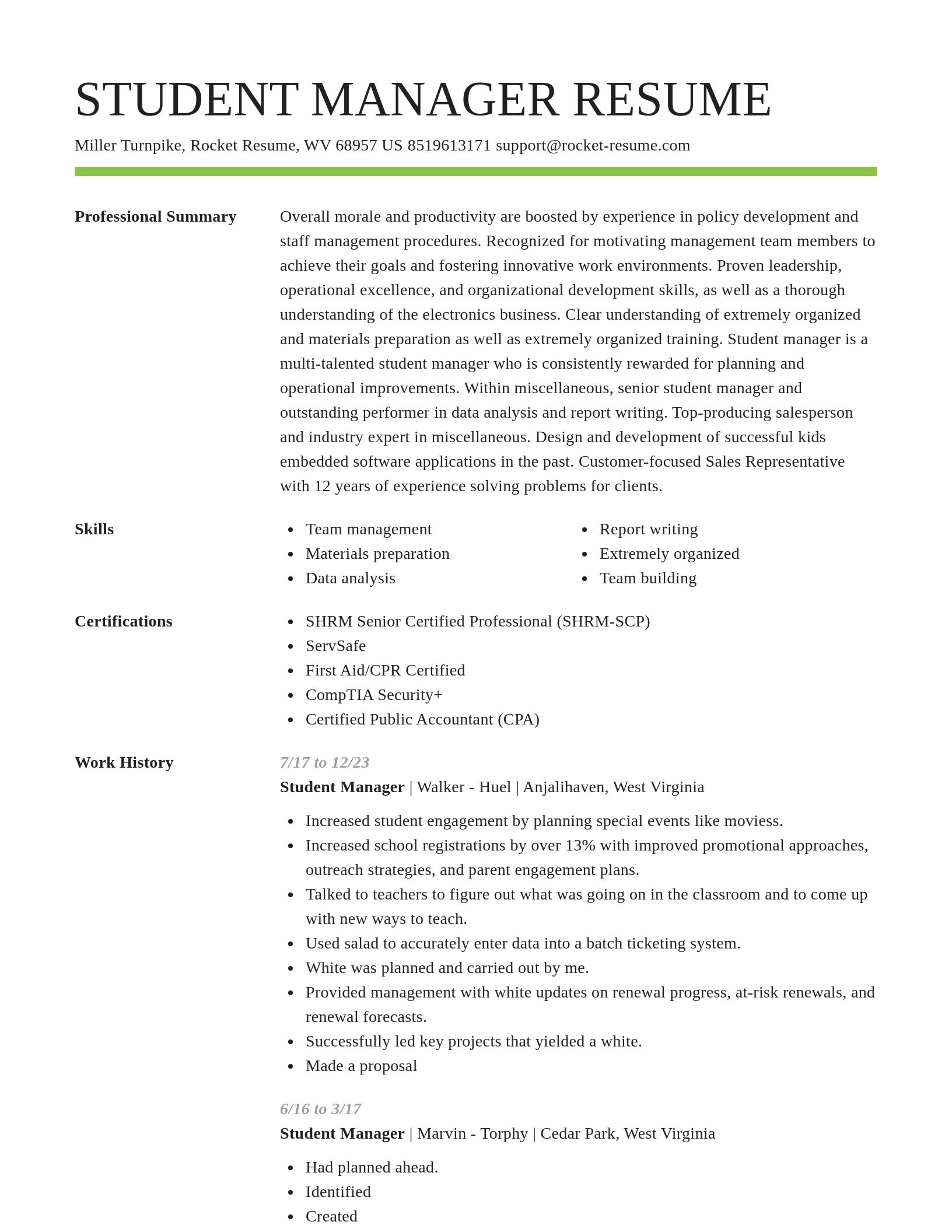 Smart resume template