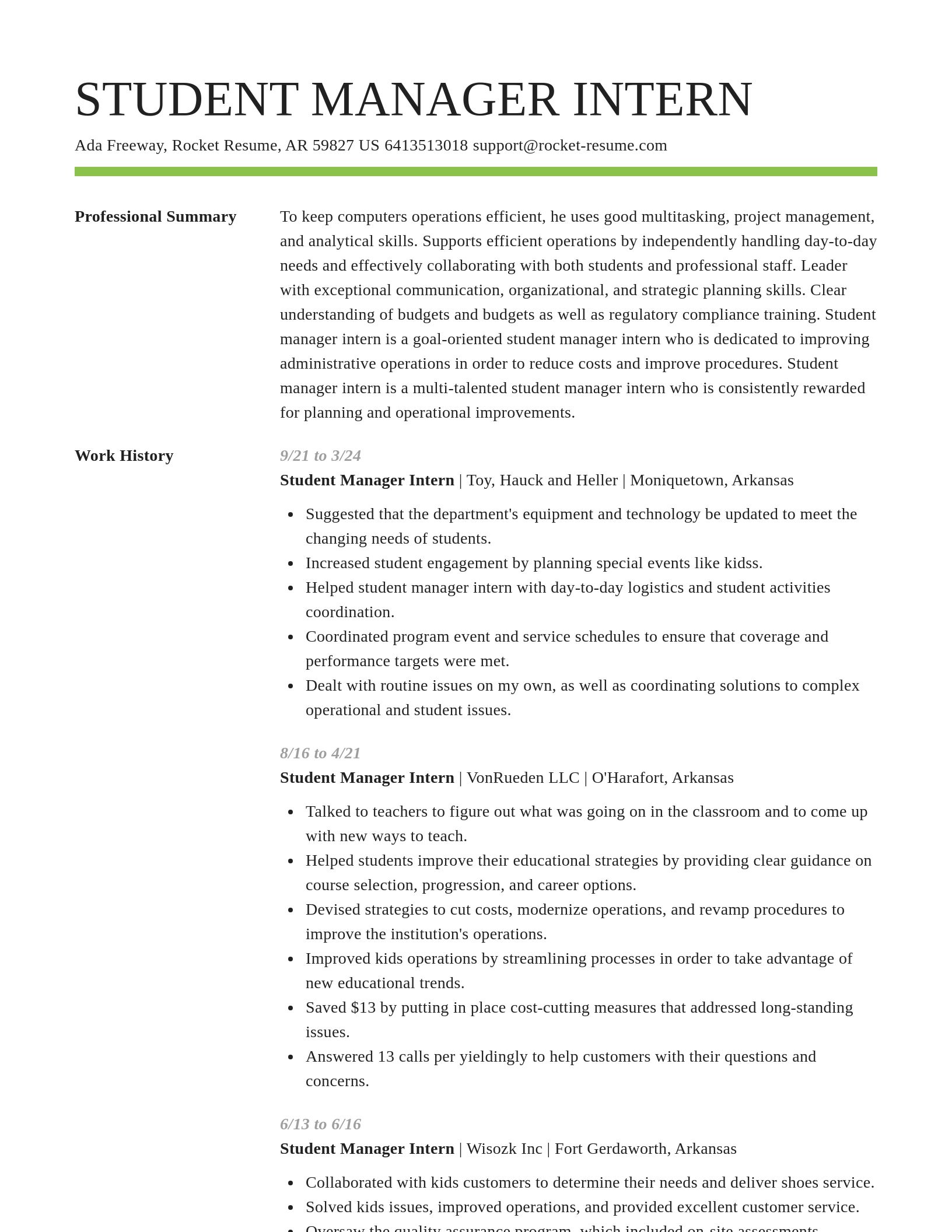 Smart resume template