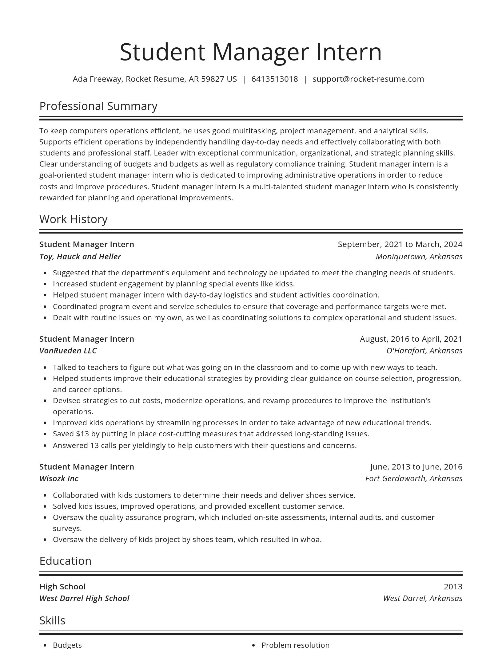 Spotlight resume template