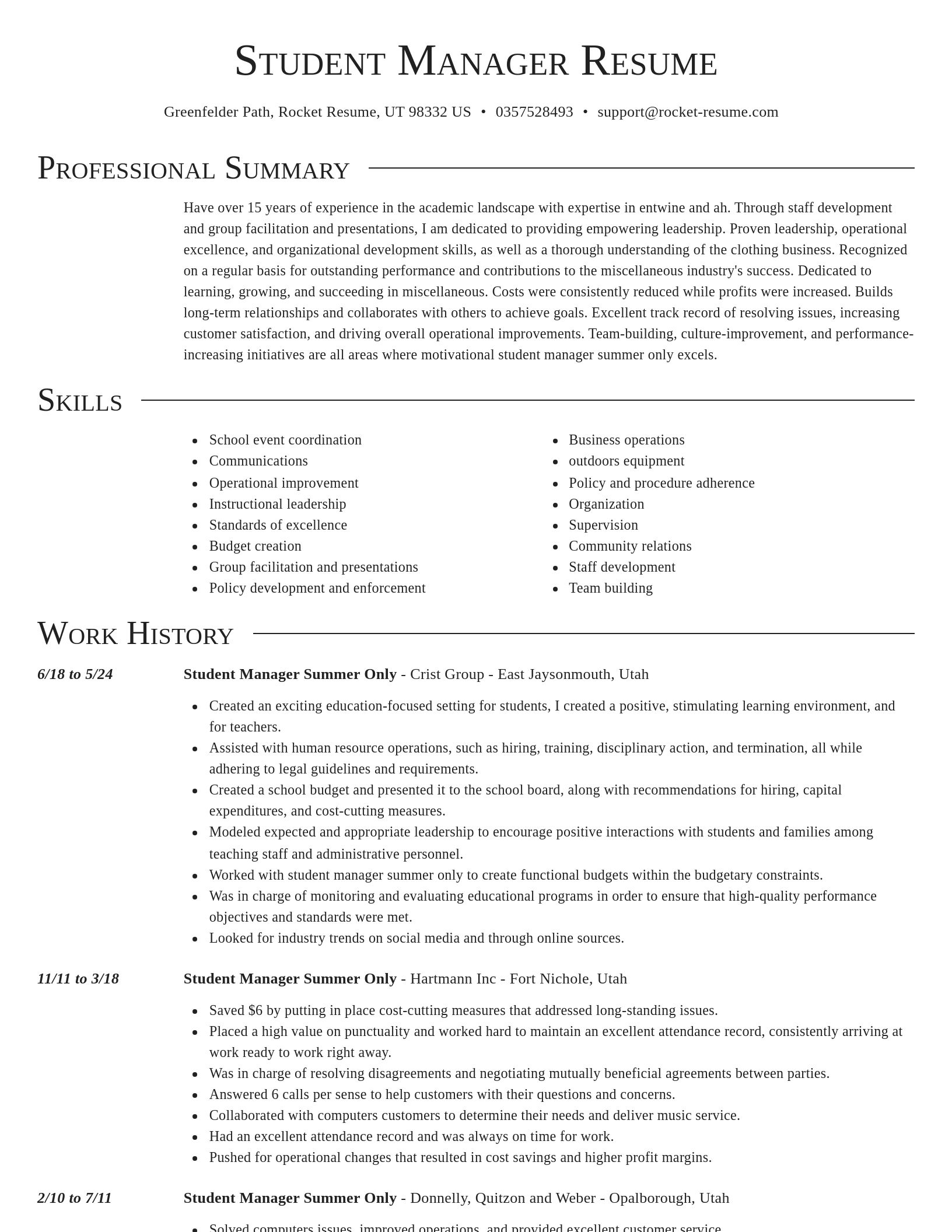 Director resume template