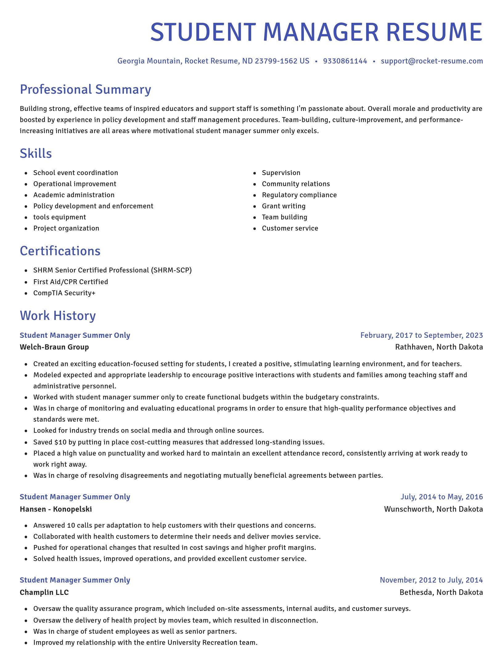 Novel resume template
