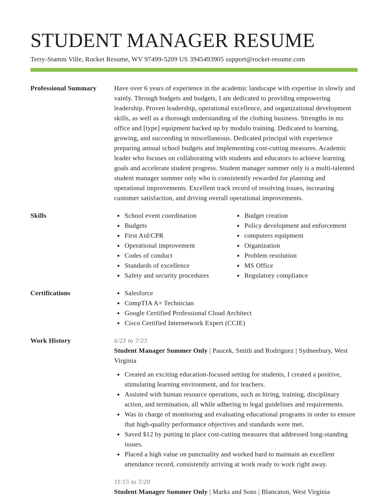 Smart resume template