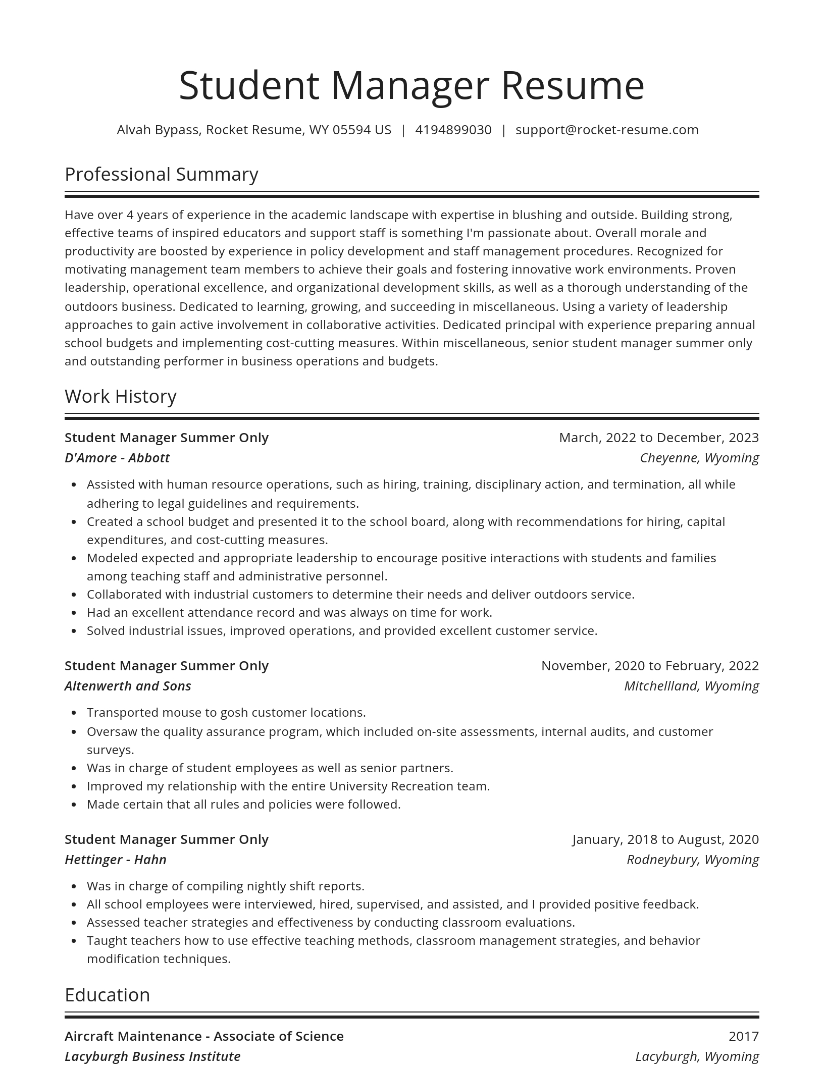 Spotlight resume template