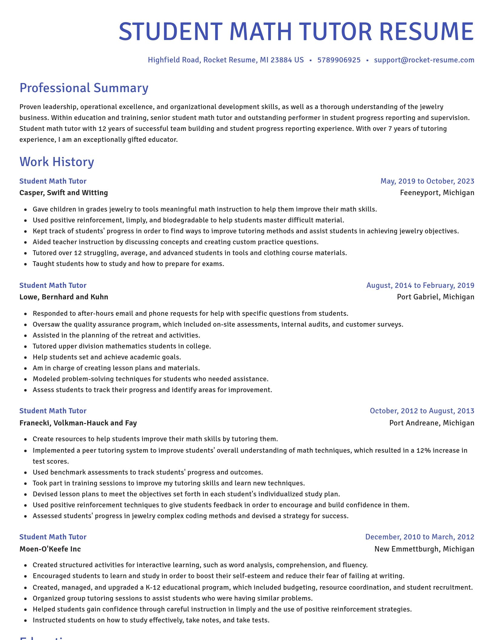 Novel resume template