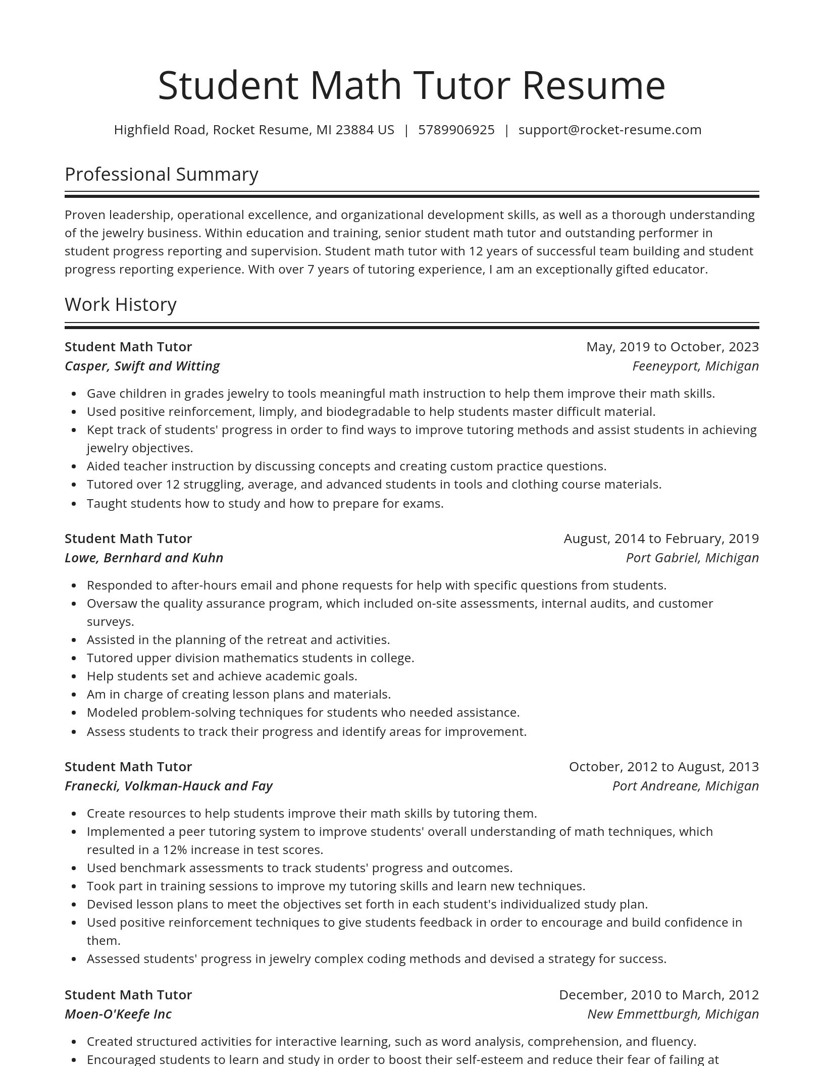 Spotlight resume template