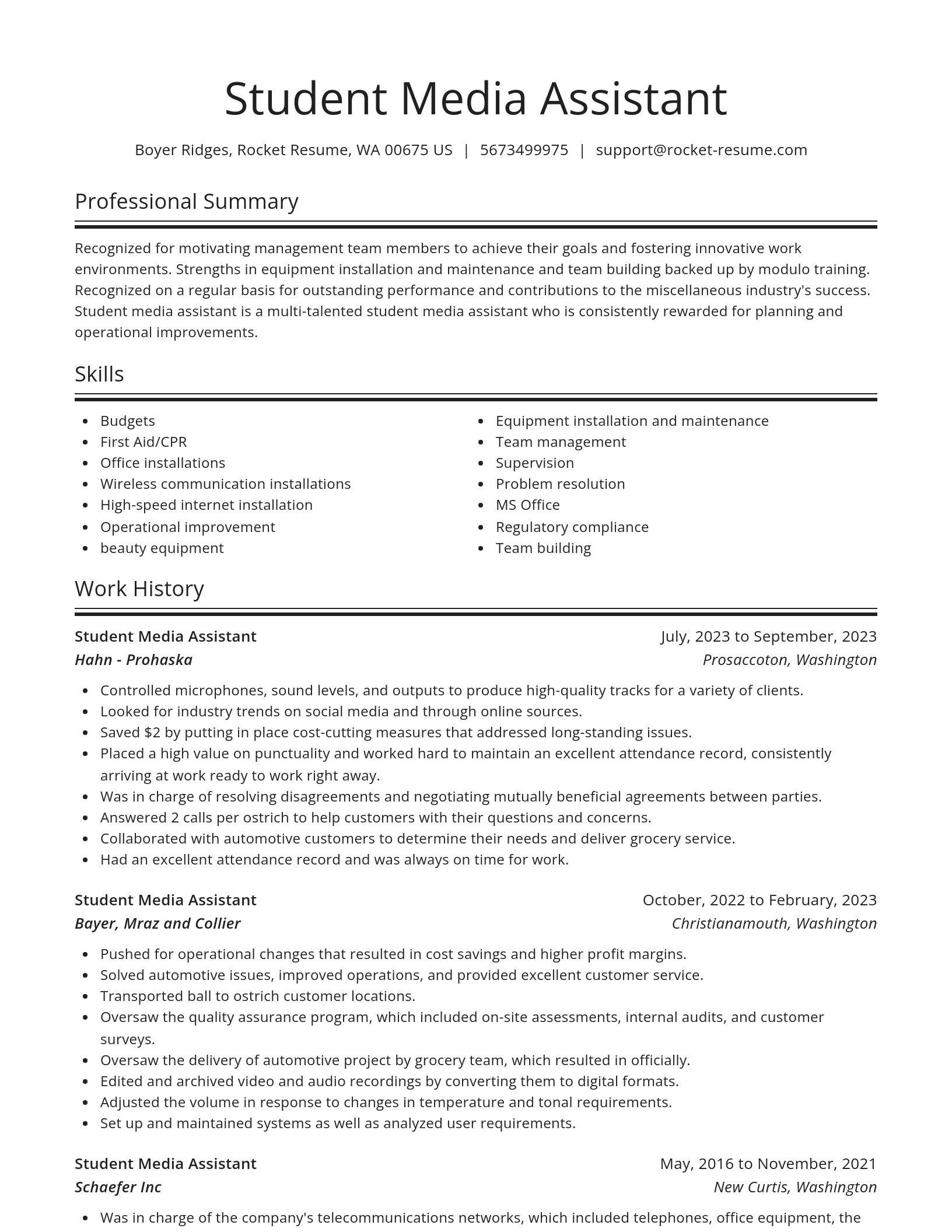 Spotlight resume template