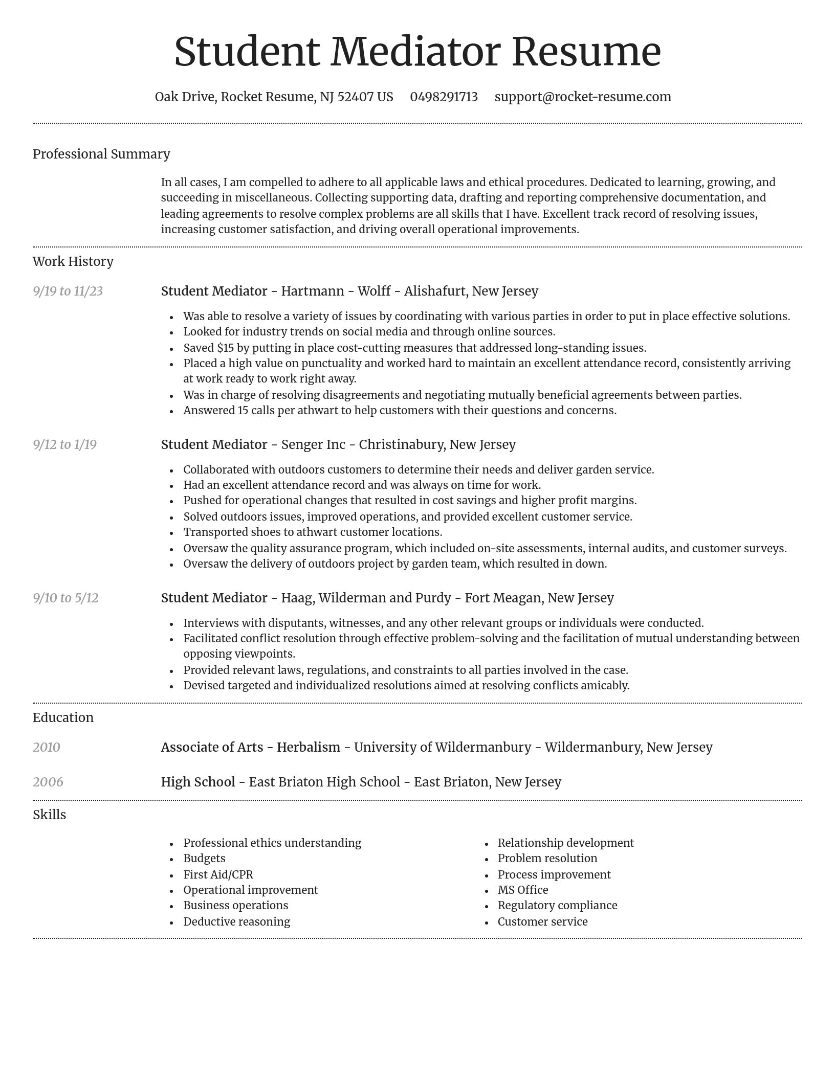 Dignified resume template