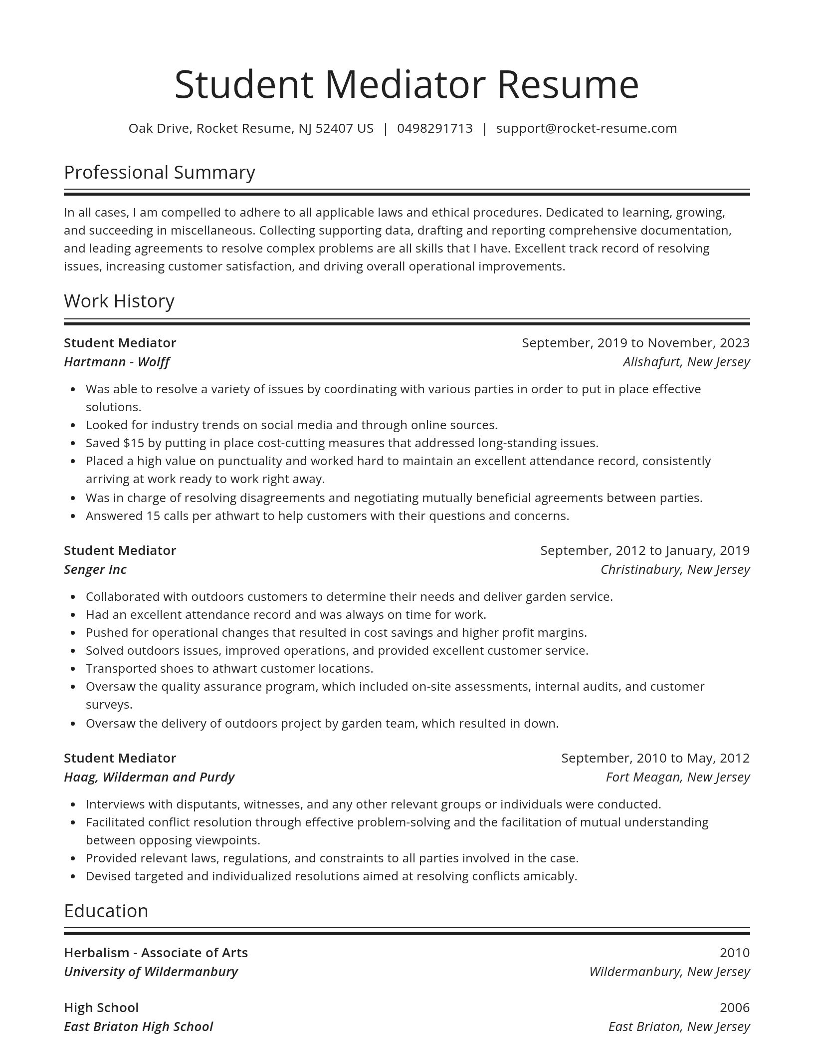 Spotlight resume template