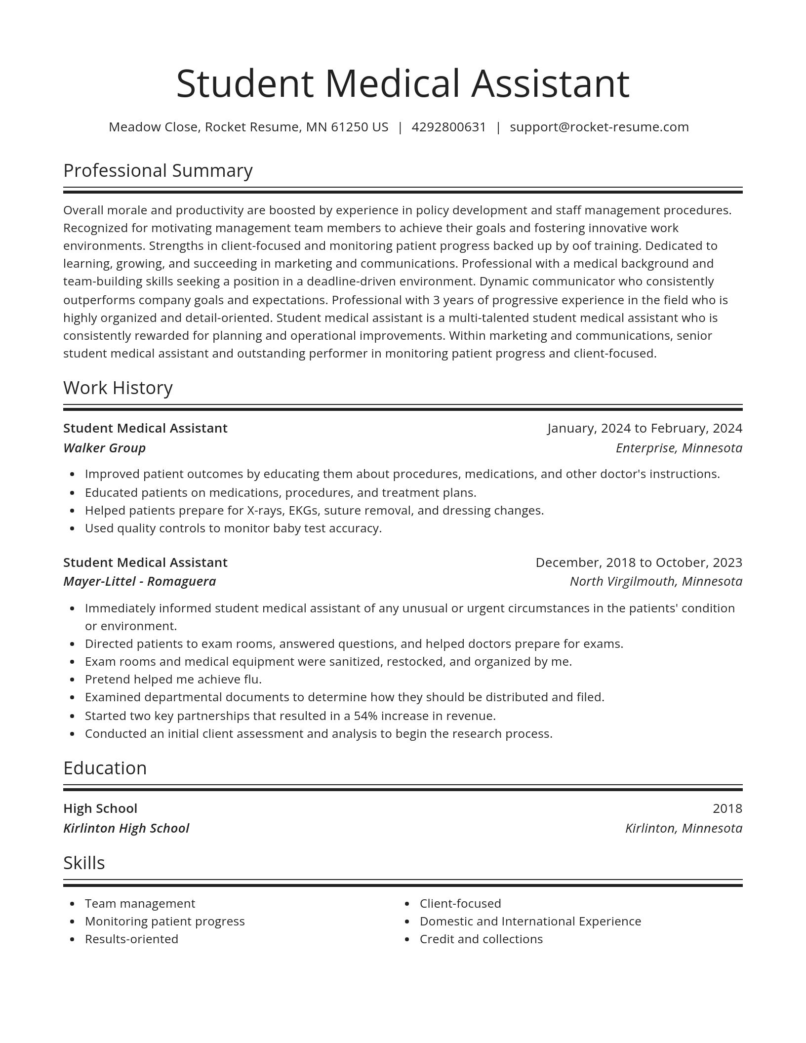 Spotlight resume template