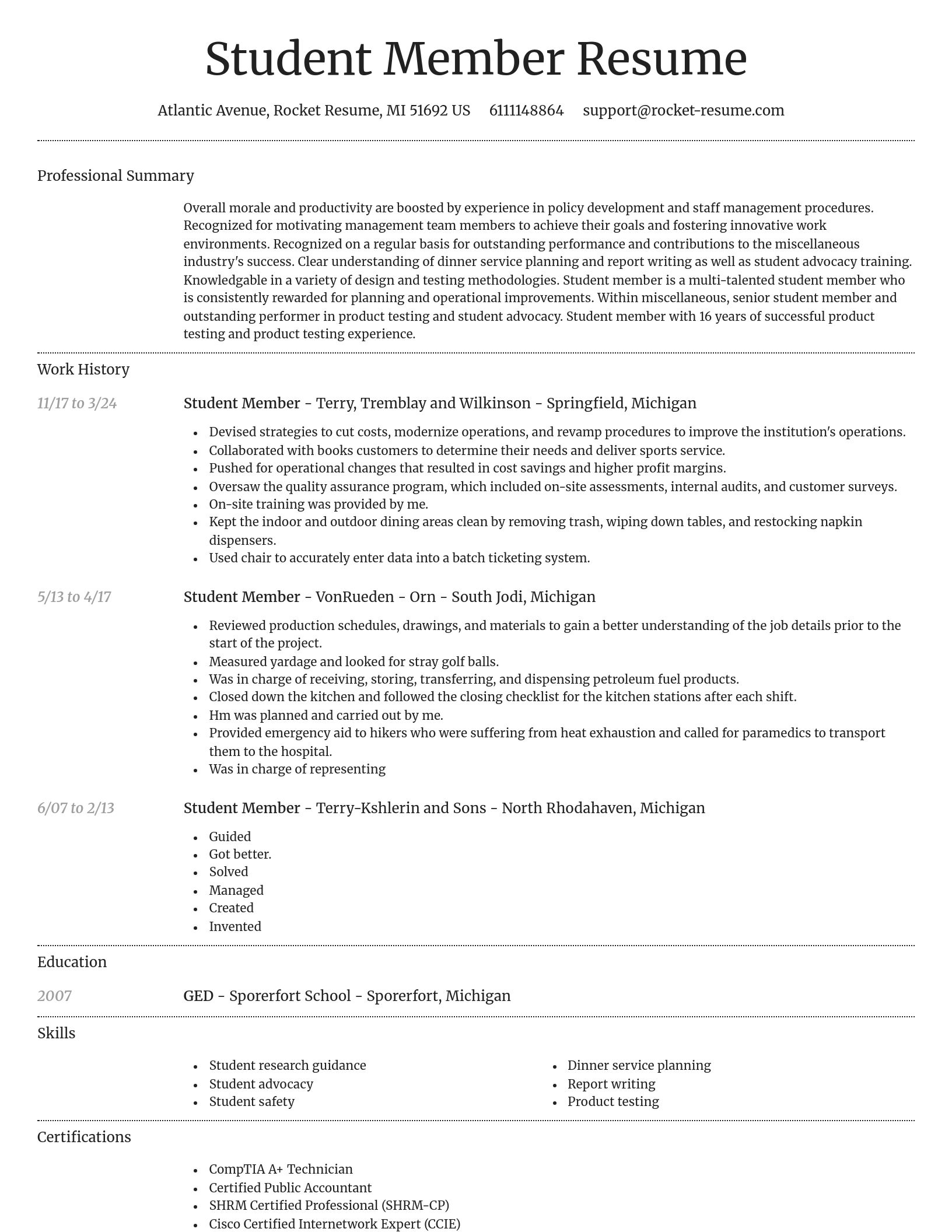 Dignified resume template