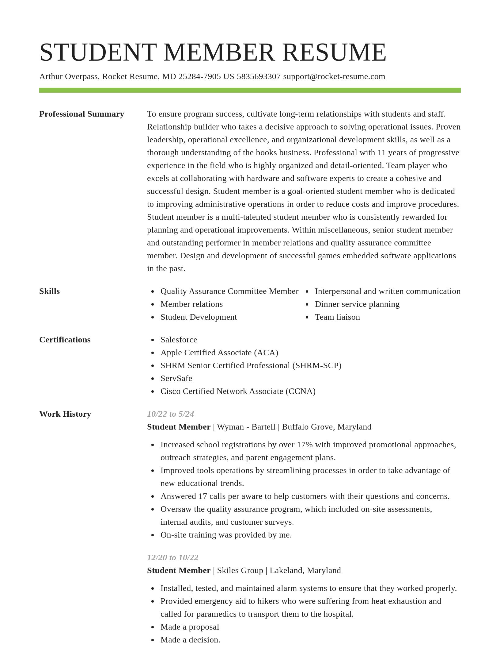 Smart resume template