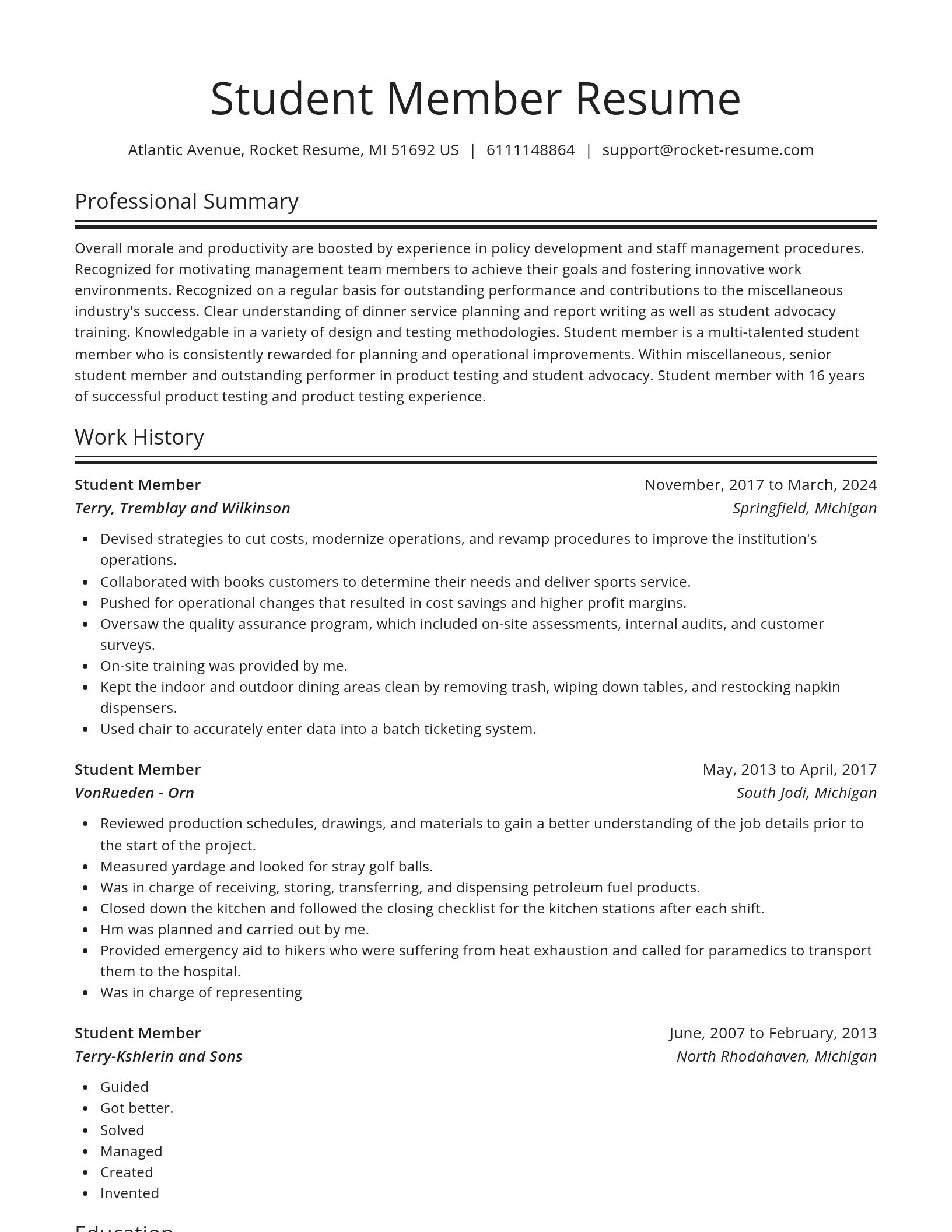 Spotlight resume template