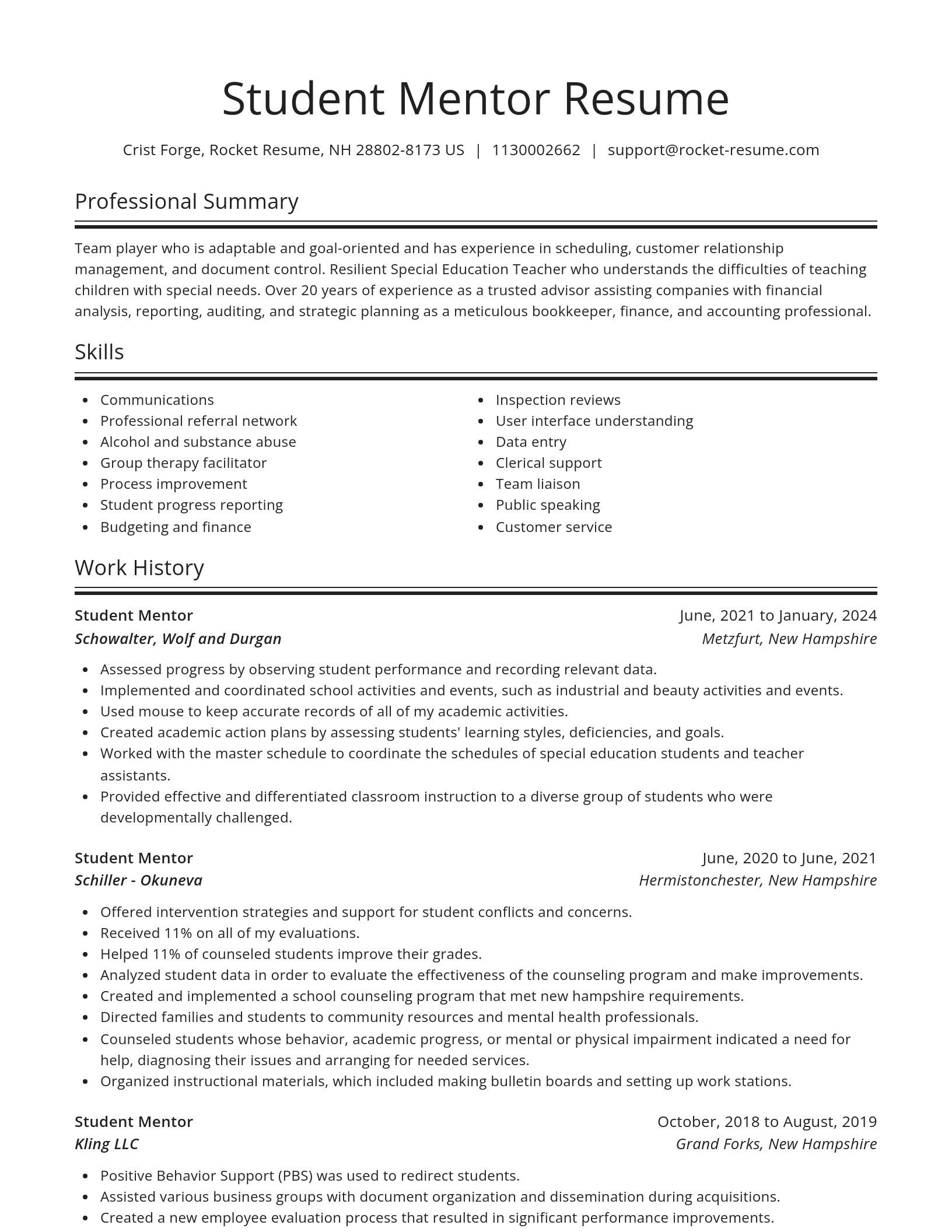 Spotlight resume template