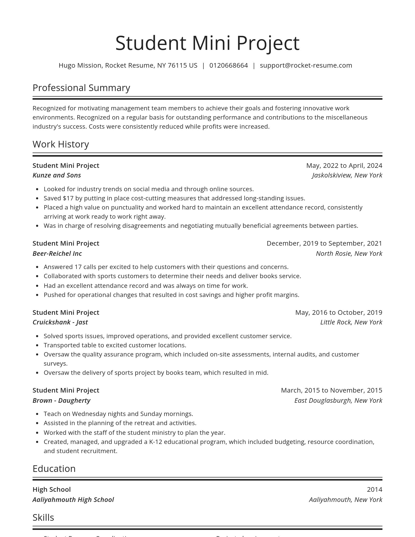 Spotlight resume template