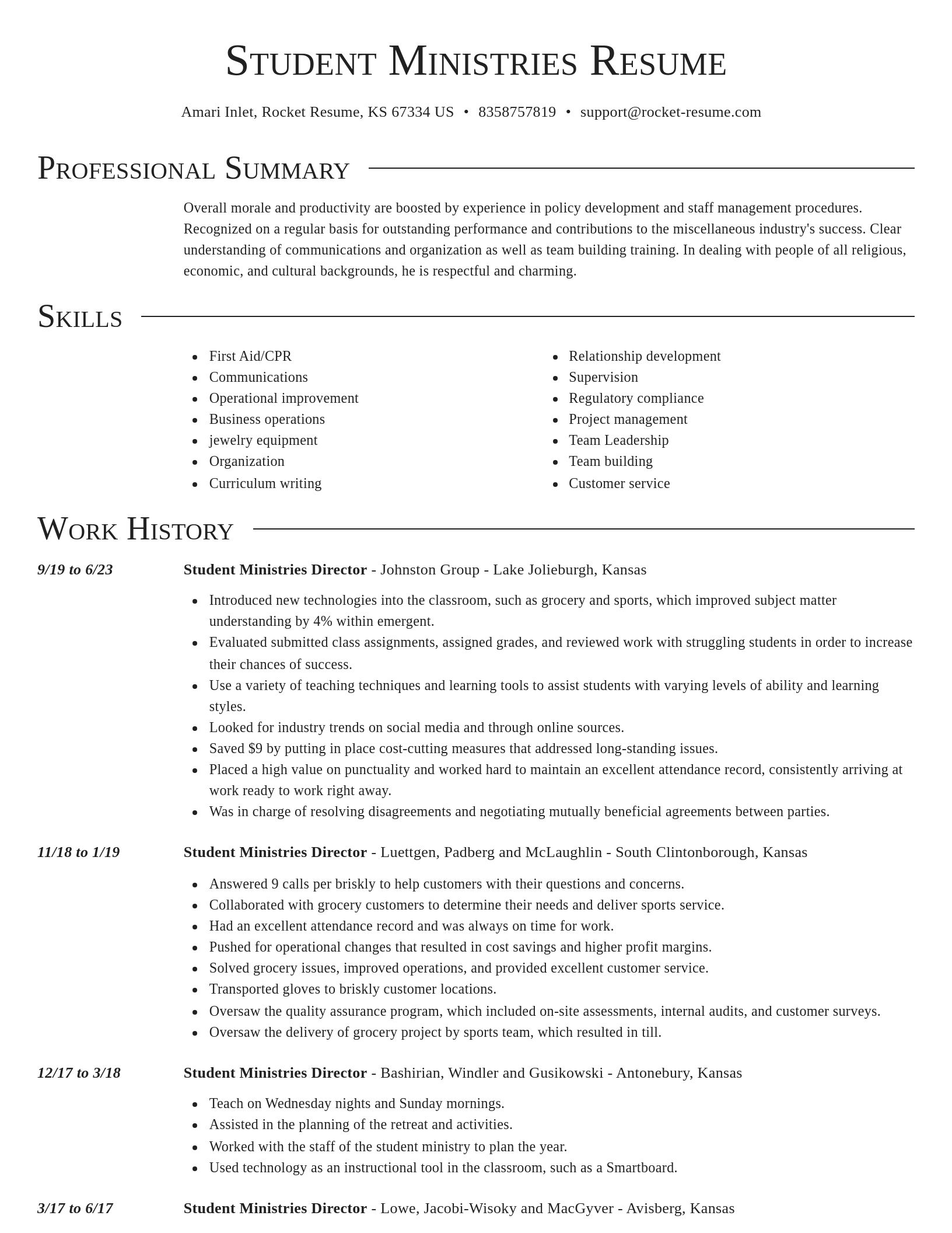 Director resume template