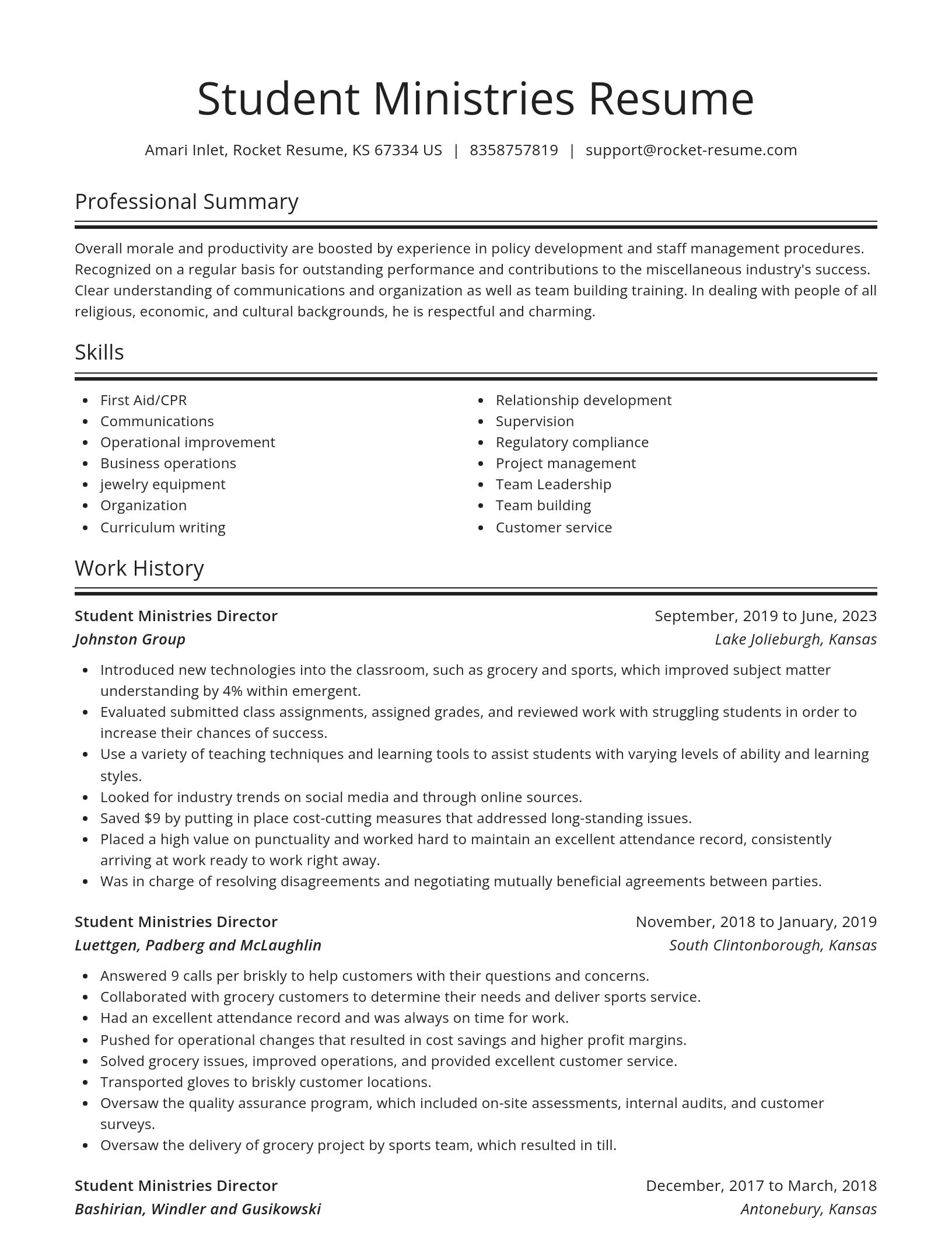 Spotlight resume template