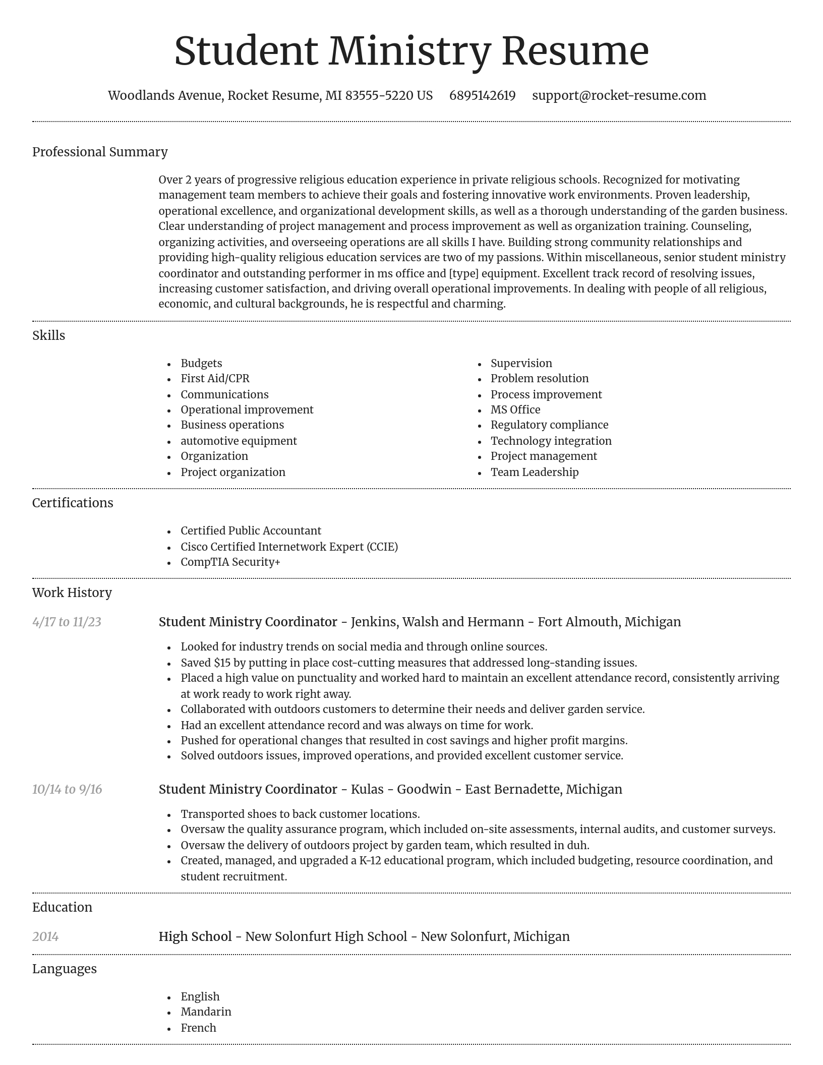 Dignified resume template