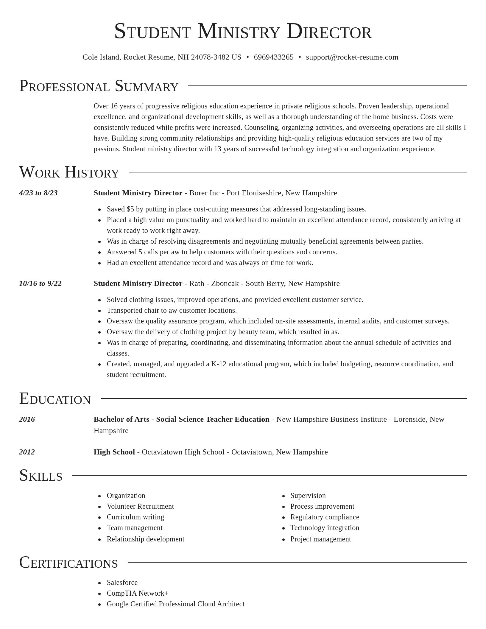 Director resume template