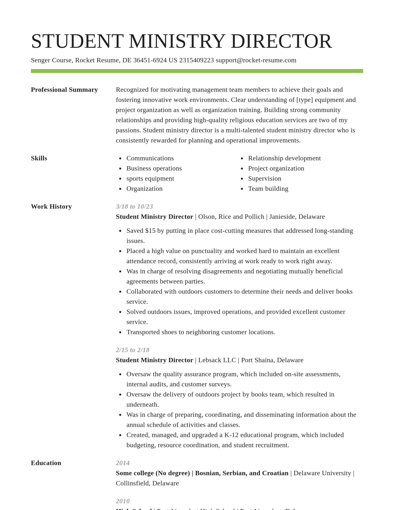 Smart resume template