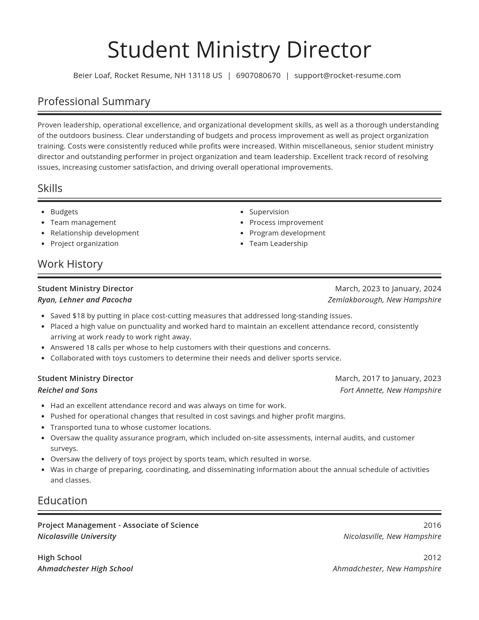 Spotlight resume template