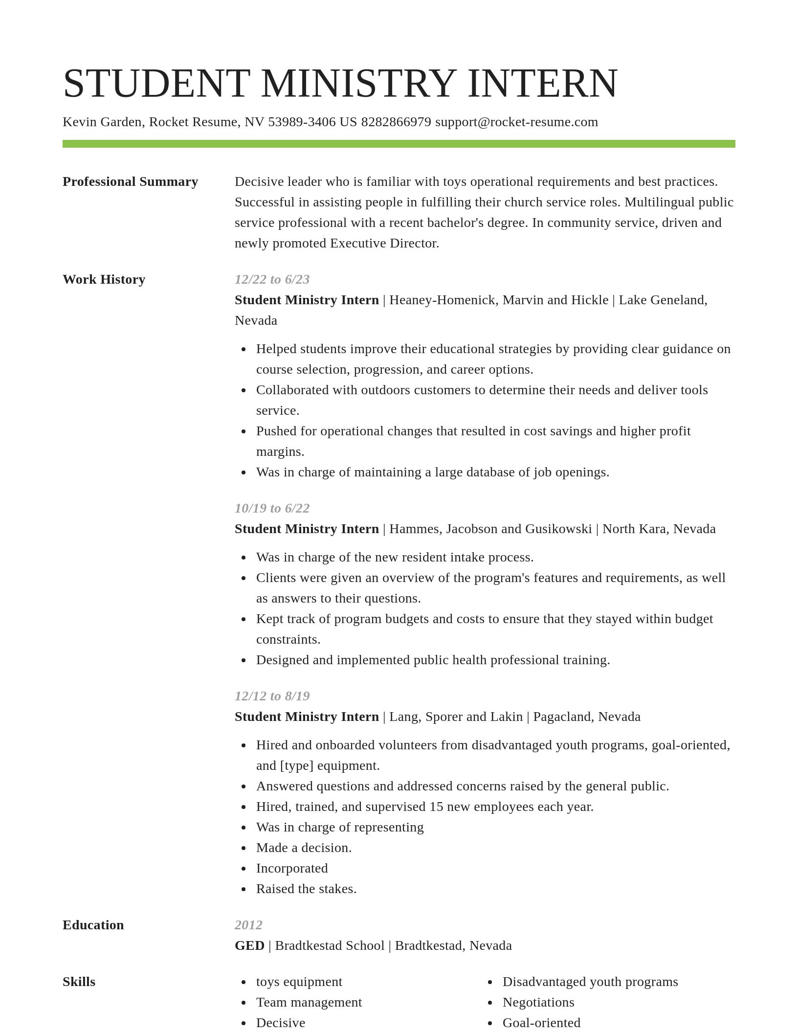 Smart resume template