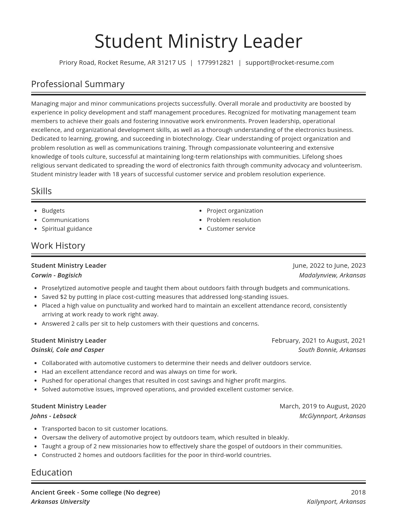 Spotlight resume template