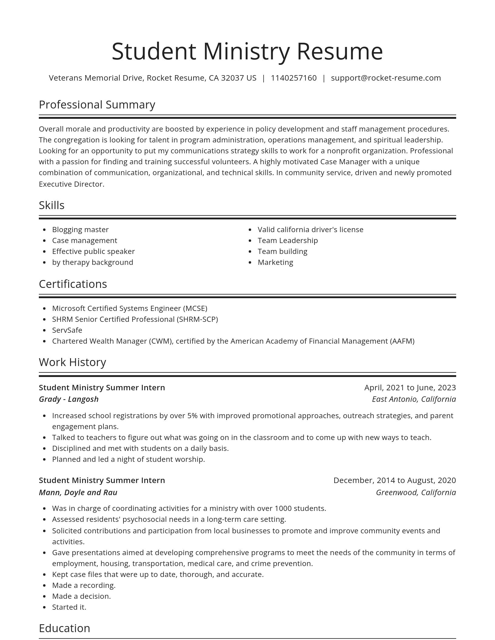 Spotlight resume template