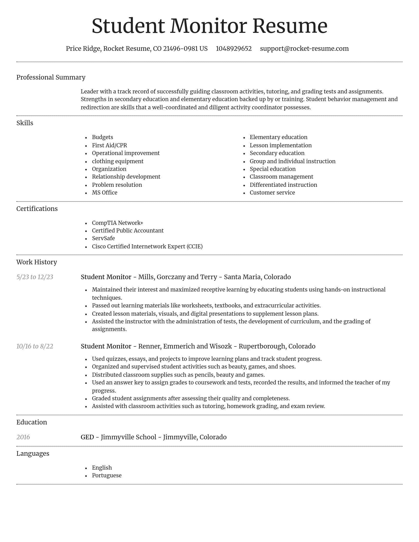Dignified resume template