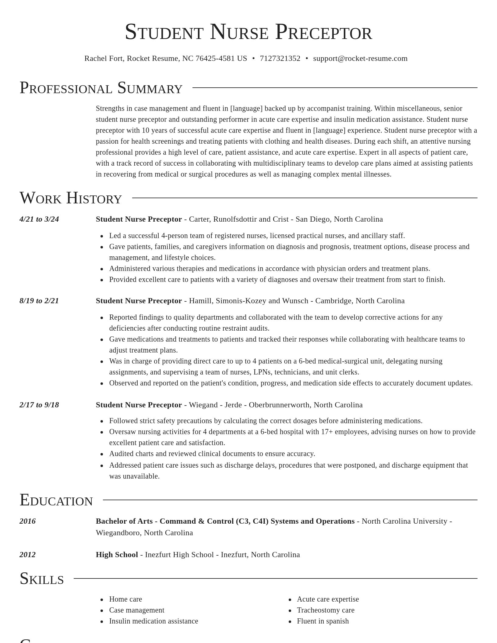 Director resume template