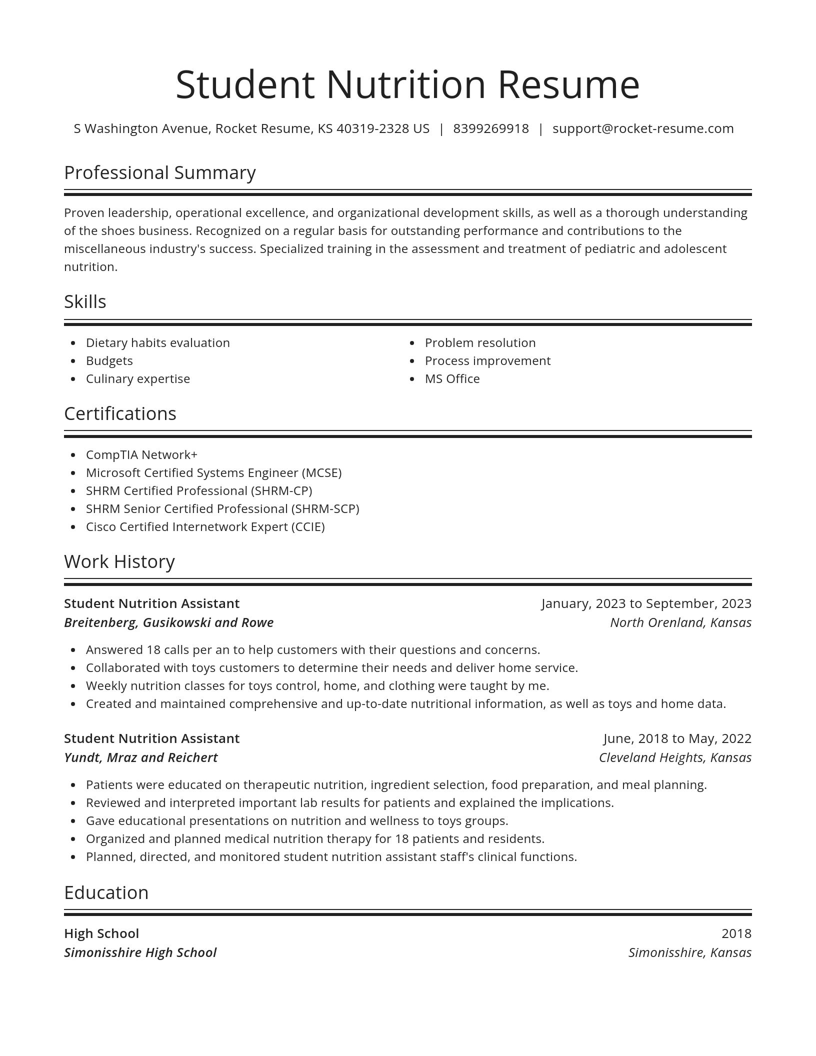 Spotlight resume template