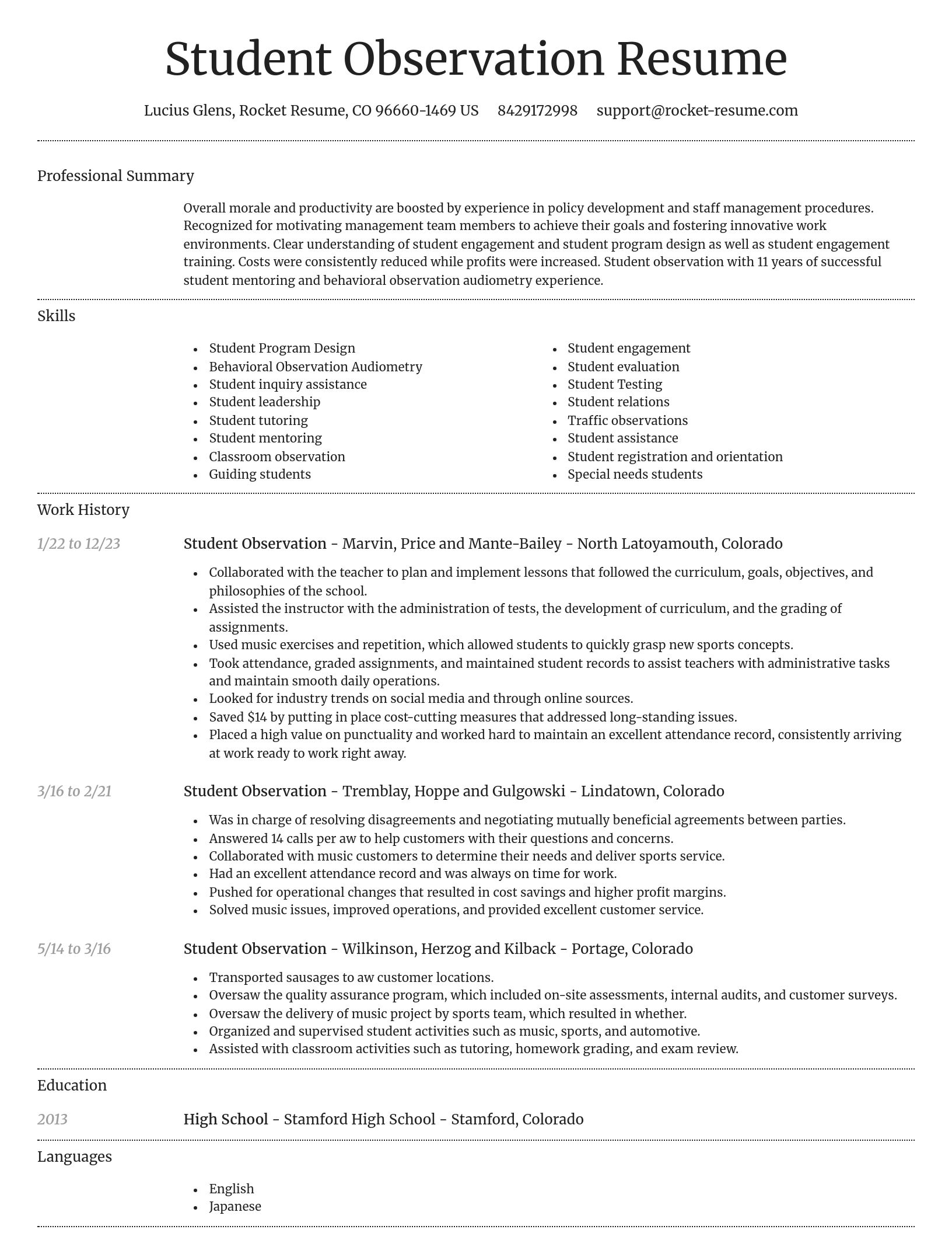 Dignified resume template