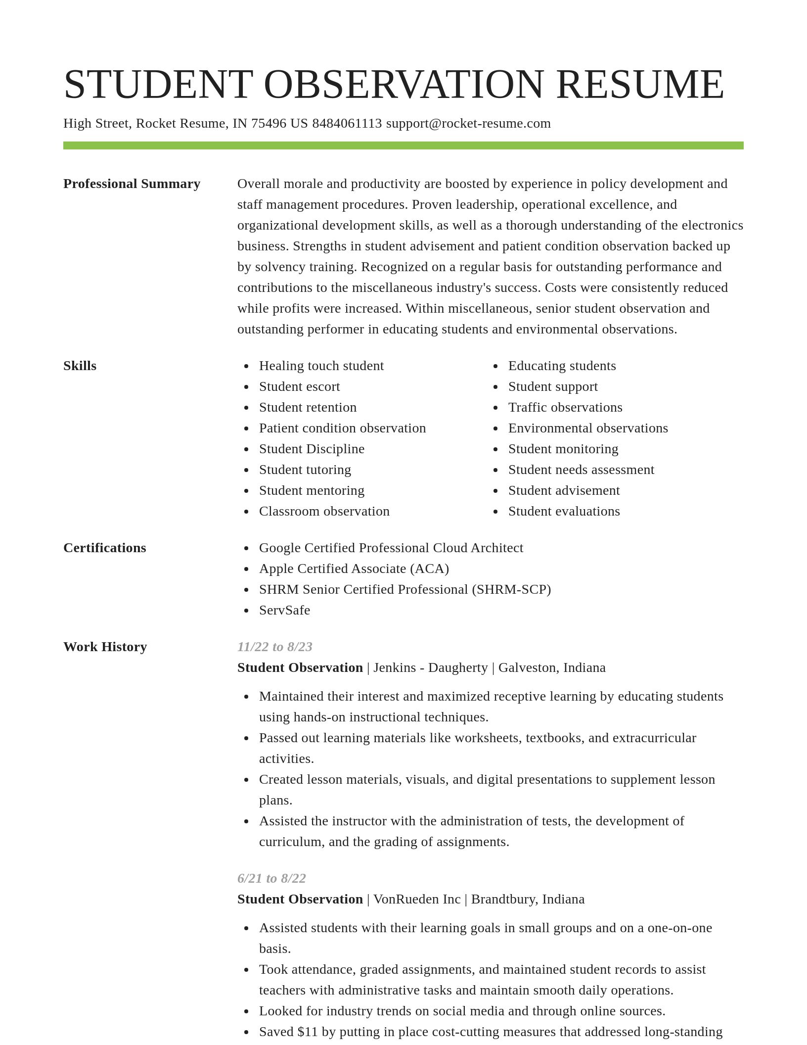 Smart resume template