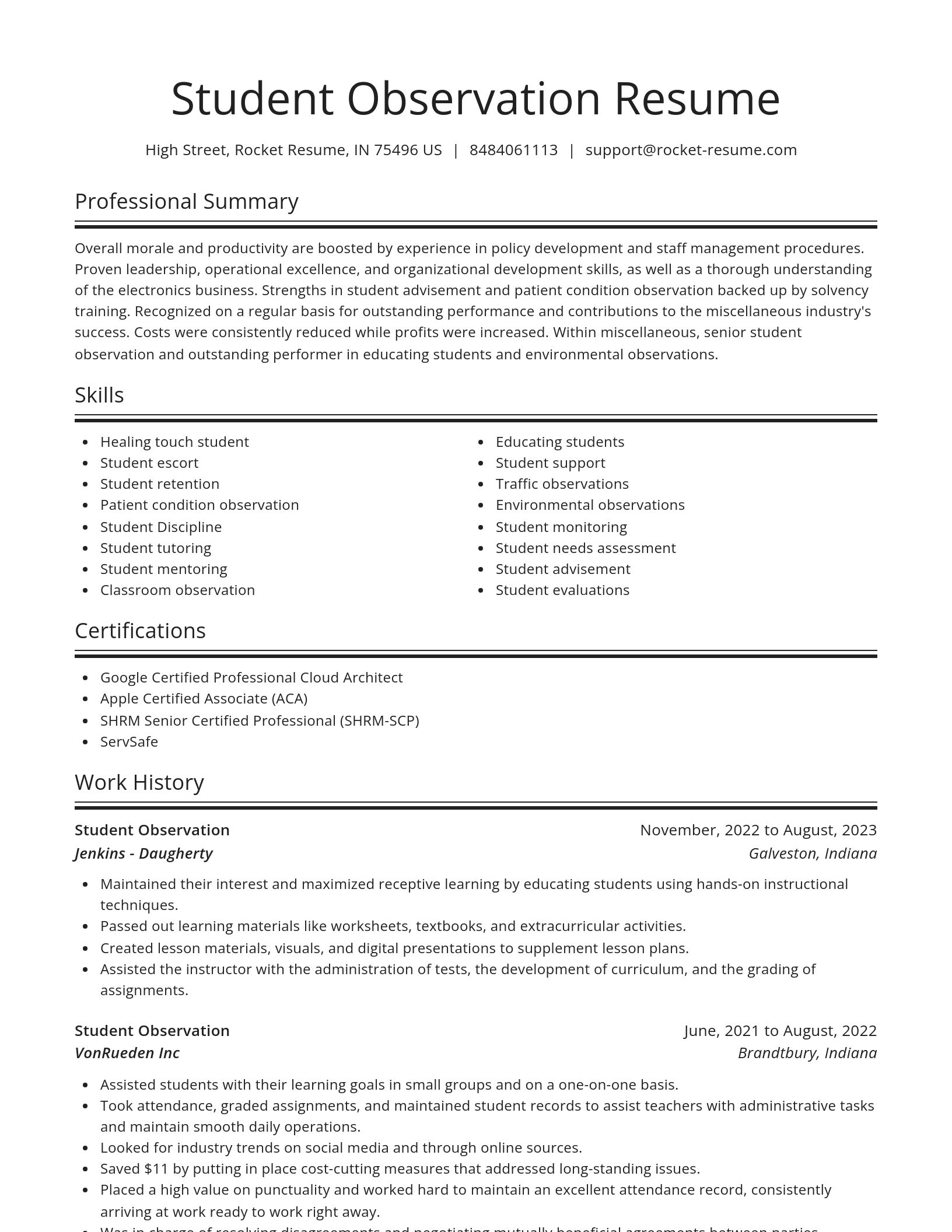Spotlight resume template