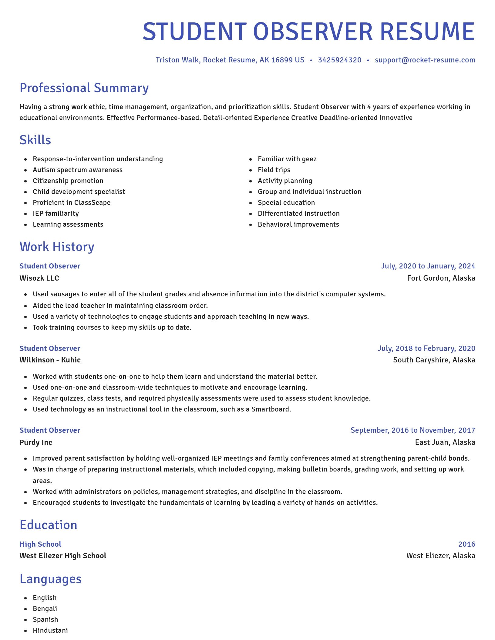 Novel resume template