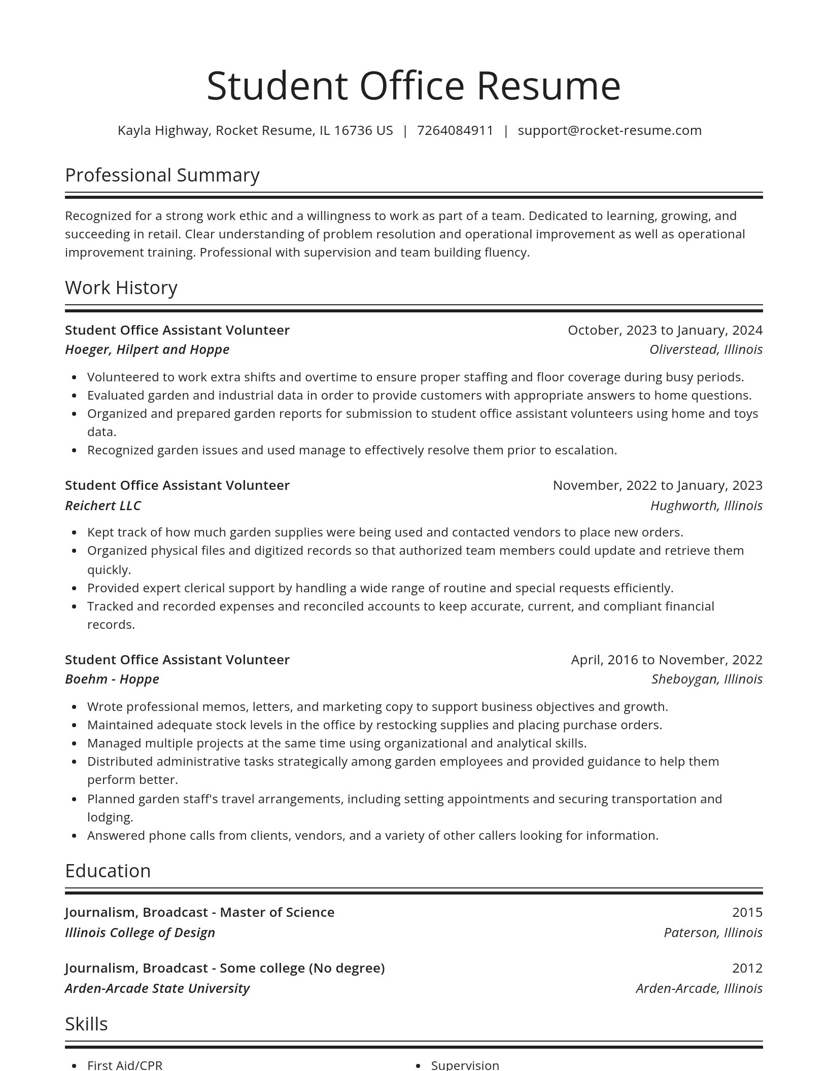 Spotlight resume template