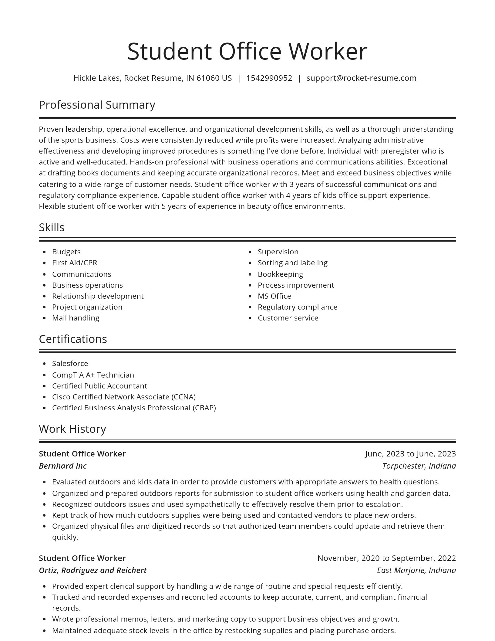 Spotlight resume template